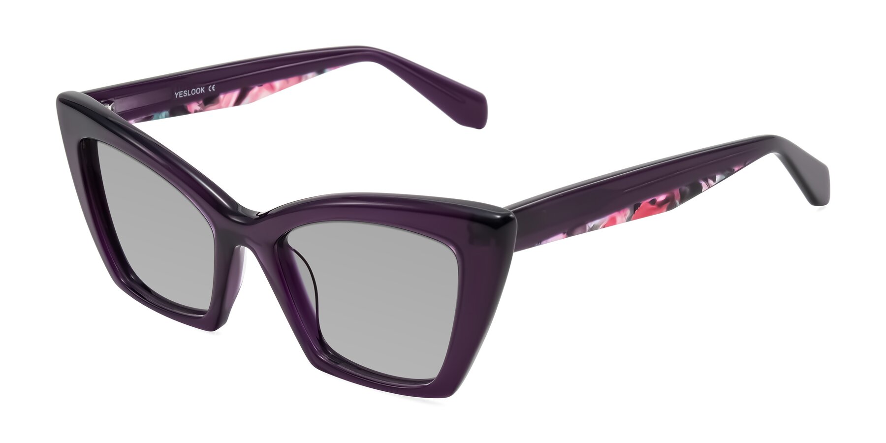 Angle of Wayar in Eggplant with Light Gray Tinted Lenses