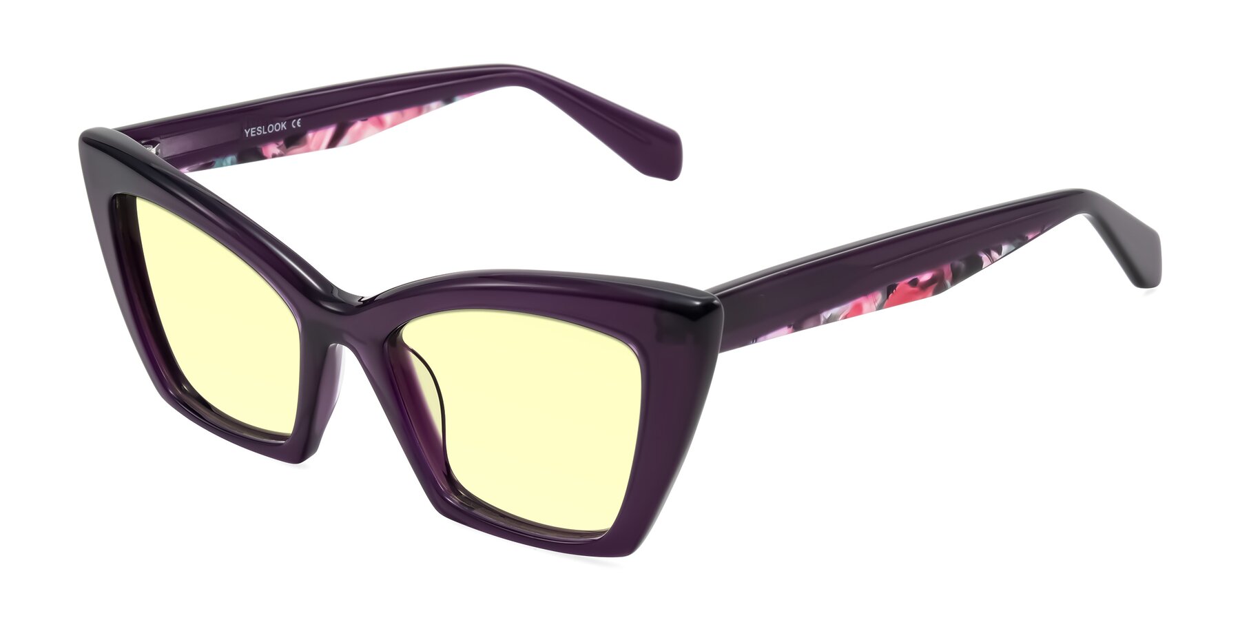 Angle of Wayar in Eggplant with Light Yellow Tinted Lenses