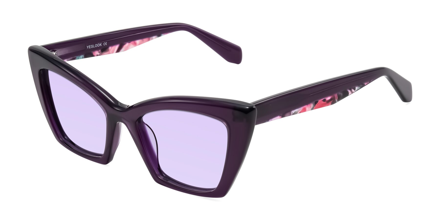 Angle of Wayar in Eggplant with Light Purple Tinted Lenses