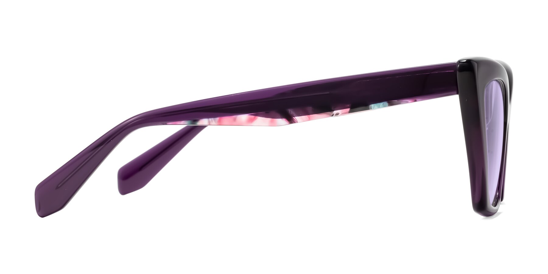 Side of Wayar in Eggplant with Light Purple Tinted Lenses