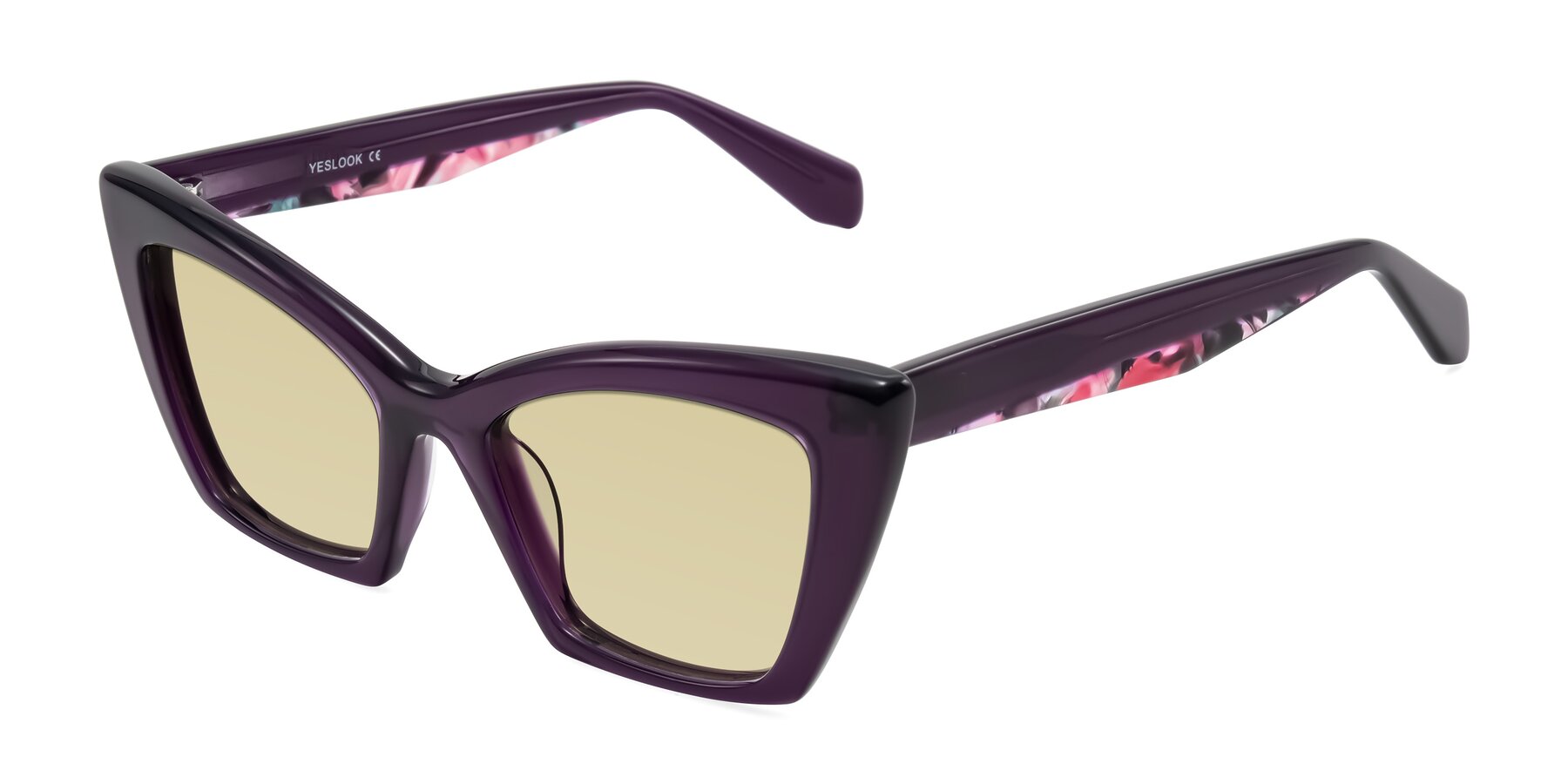 Angle of Wayar in Eggplant with Light Champagne Tinted Lenses