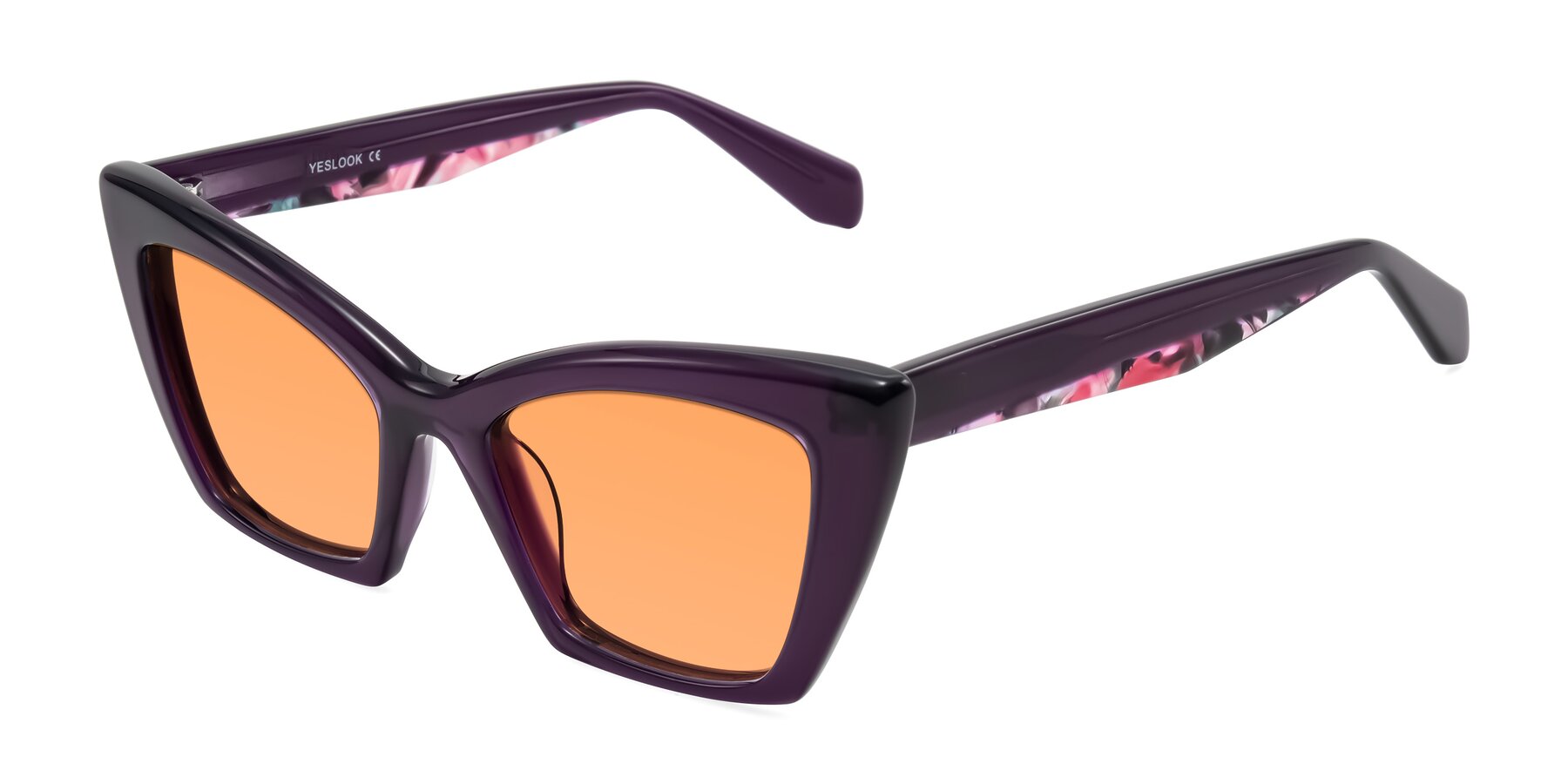 Angle of Wayar in Eggplant with Medium Orange Tinted Lenses
