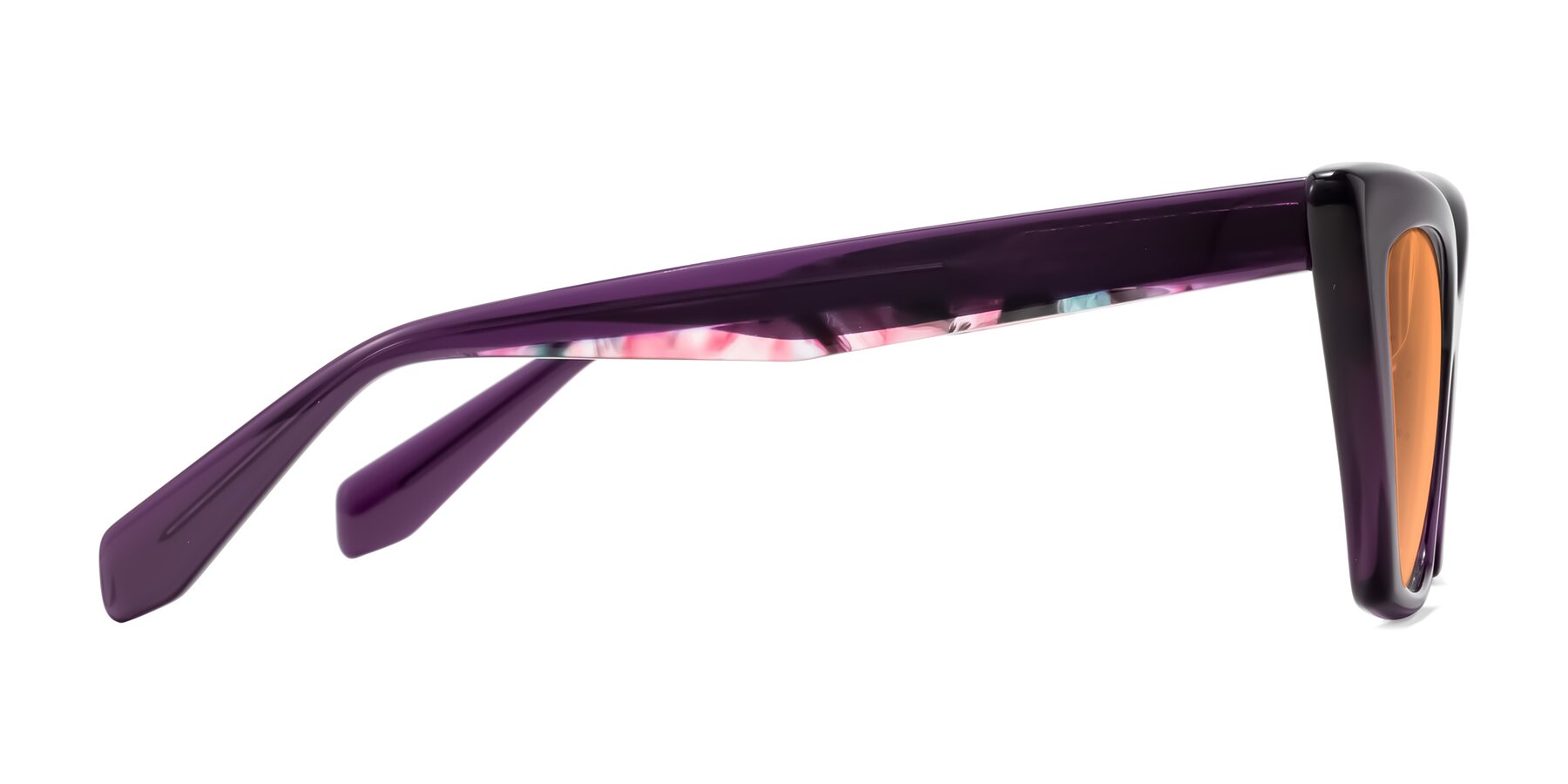 Side of Wayar in Eggplant with Medium Orange Tinted Lenses