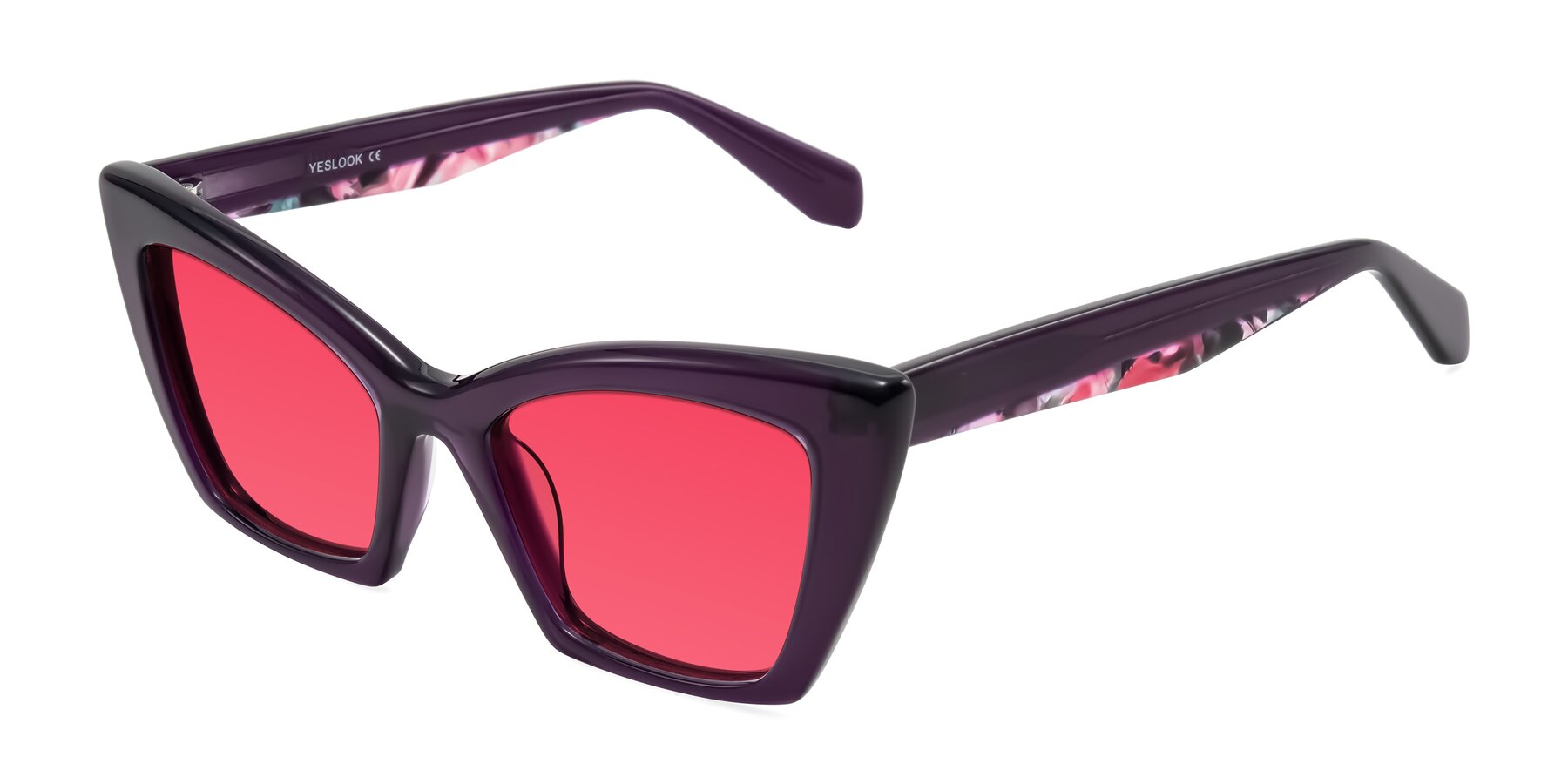 Angle of Wayar in Eggplant with Red Tinted Lenses