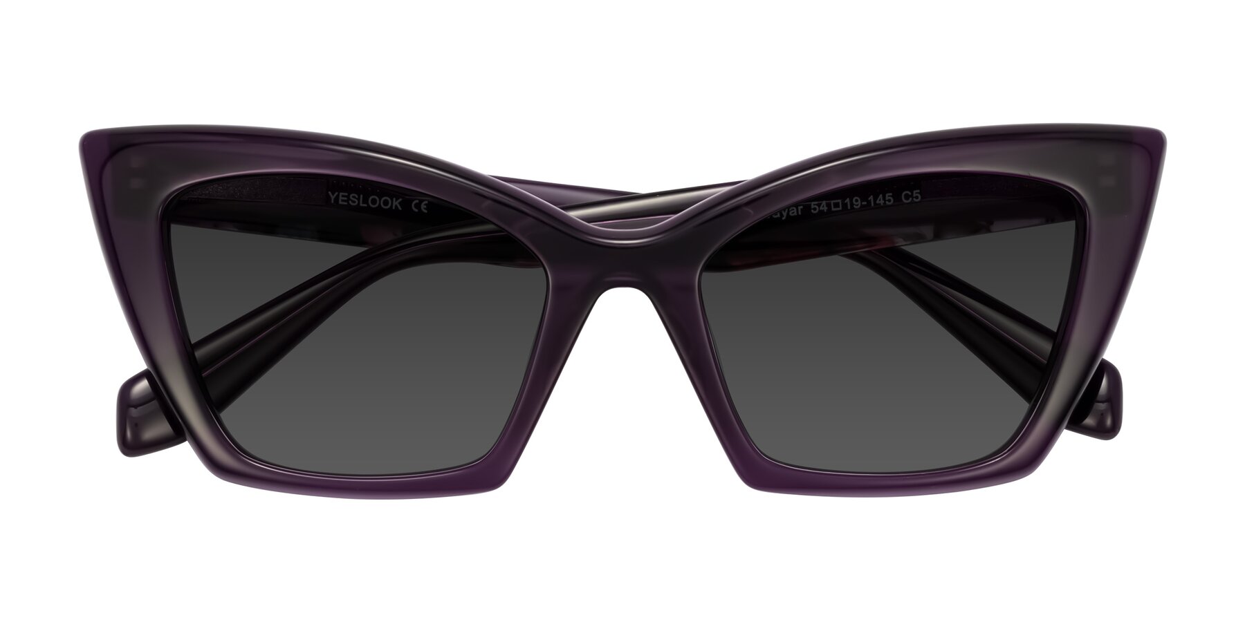 Folded Front of Wayar in Eggplant with Gray Tinted Lenses