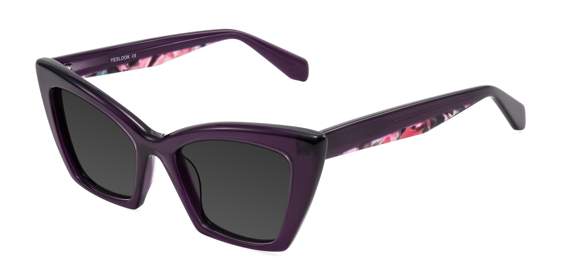 Angle of Wayar in Eggplant with Gray Tinted Lenses