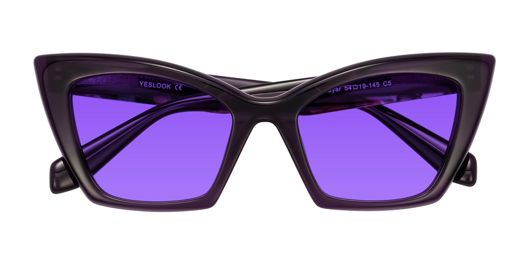 Folded Front of Wayar in Eggplant with Purple Tinted Lenses