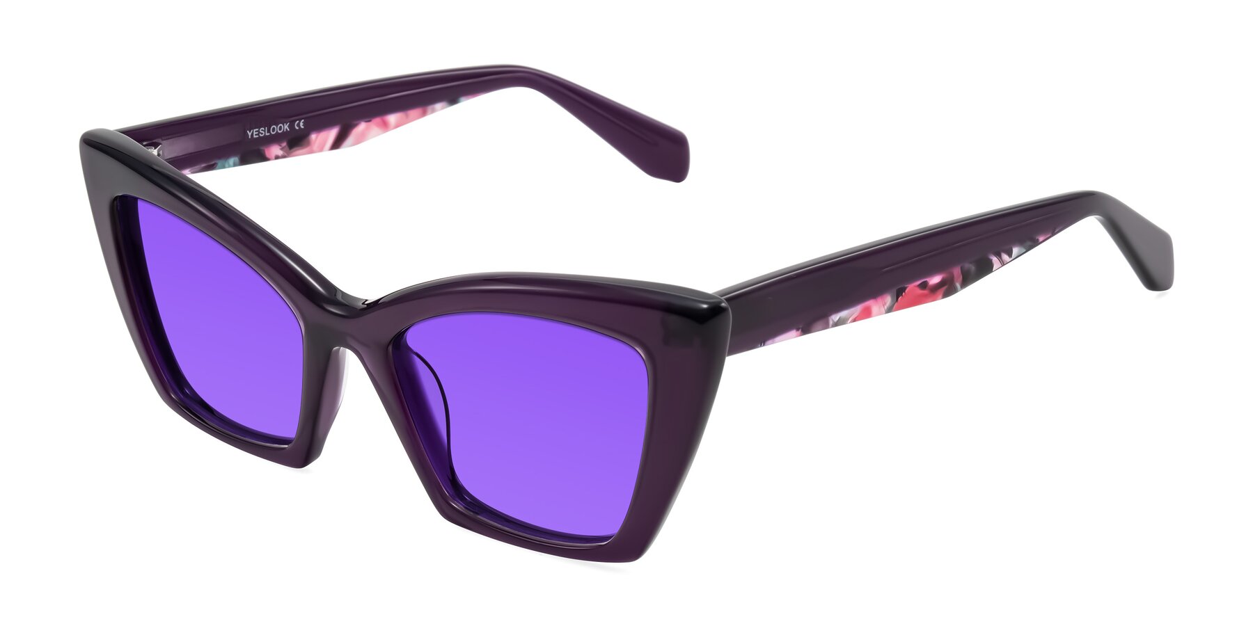 Angle of Wayar in Eggplant with Purple Tinted Lenses
