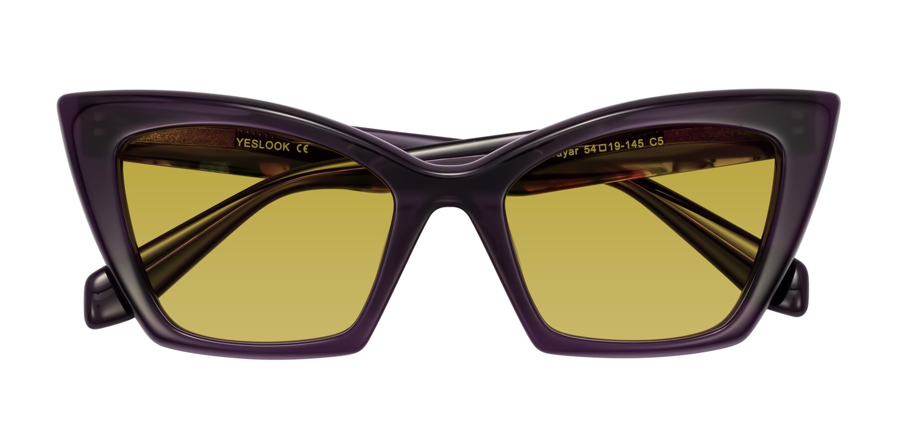 Folded Front of Wayar in Eggplant with Champagne Tinted Lenses