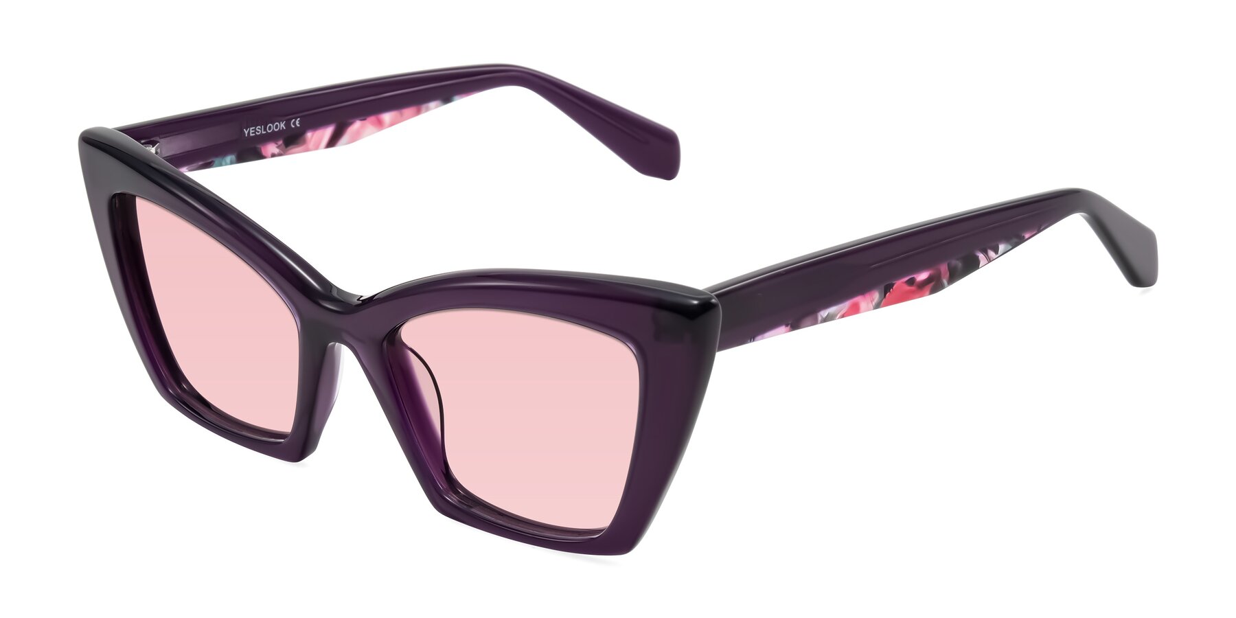 Angle of Wayar in Eggplant with Light Garnet Tinted Lenses