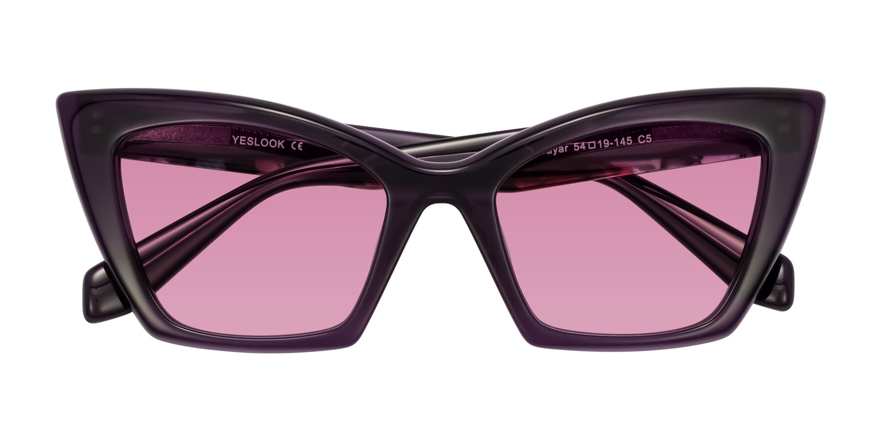 Folded Front of Wayar in Eggplant with Medium Wine Tinted Lenses