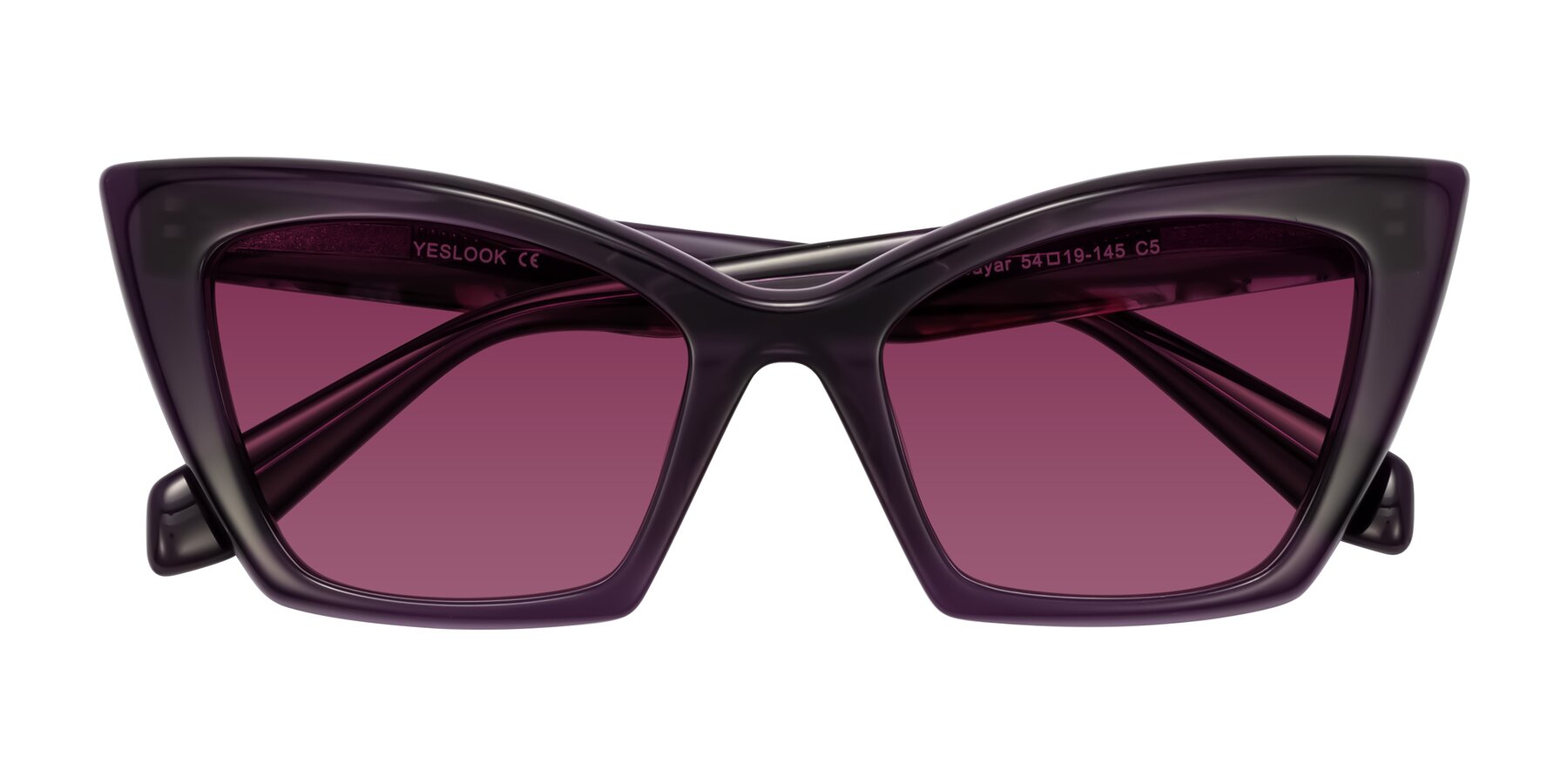 Folded Front of Wayar in Eggplant with Wine Tinted Lenses