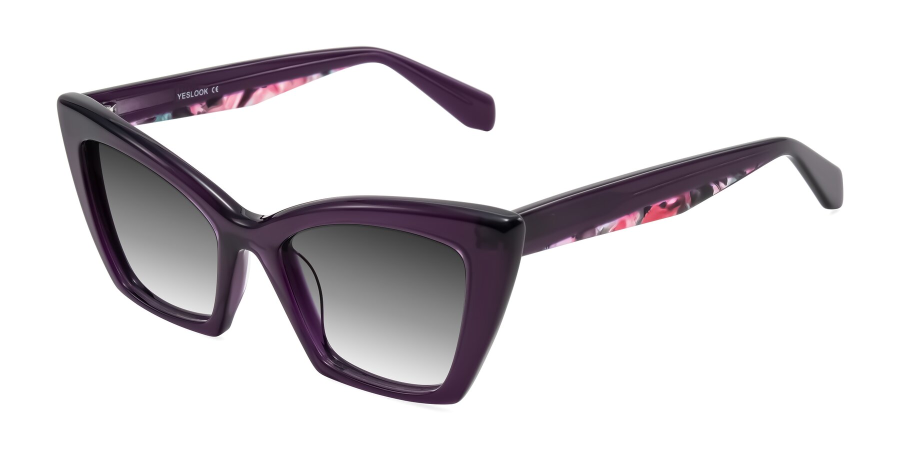 Angle of Wayar in Eggplant with Gray Gradient Lenses