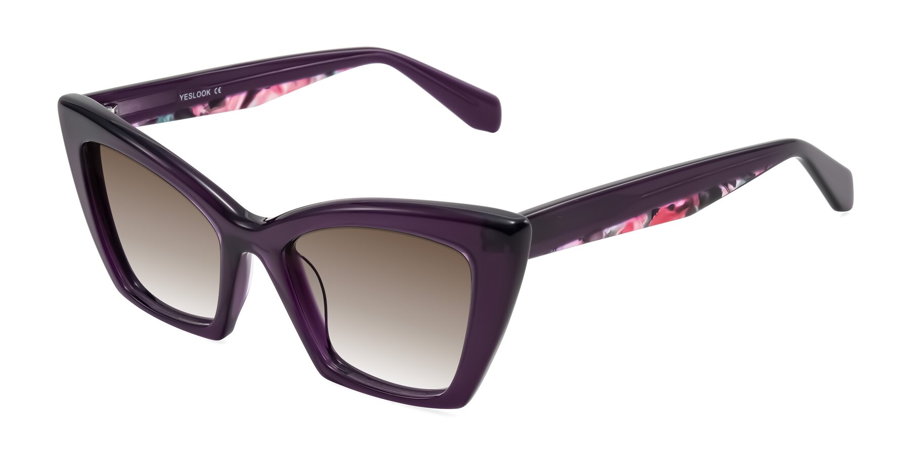 Angle of Wayar in Eggplant with Brown Gradient Lenses