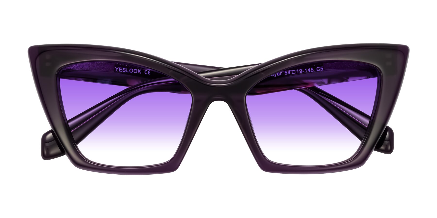 Folded Front of Wayar in Eggplant with Purple Gradient Lenses