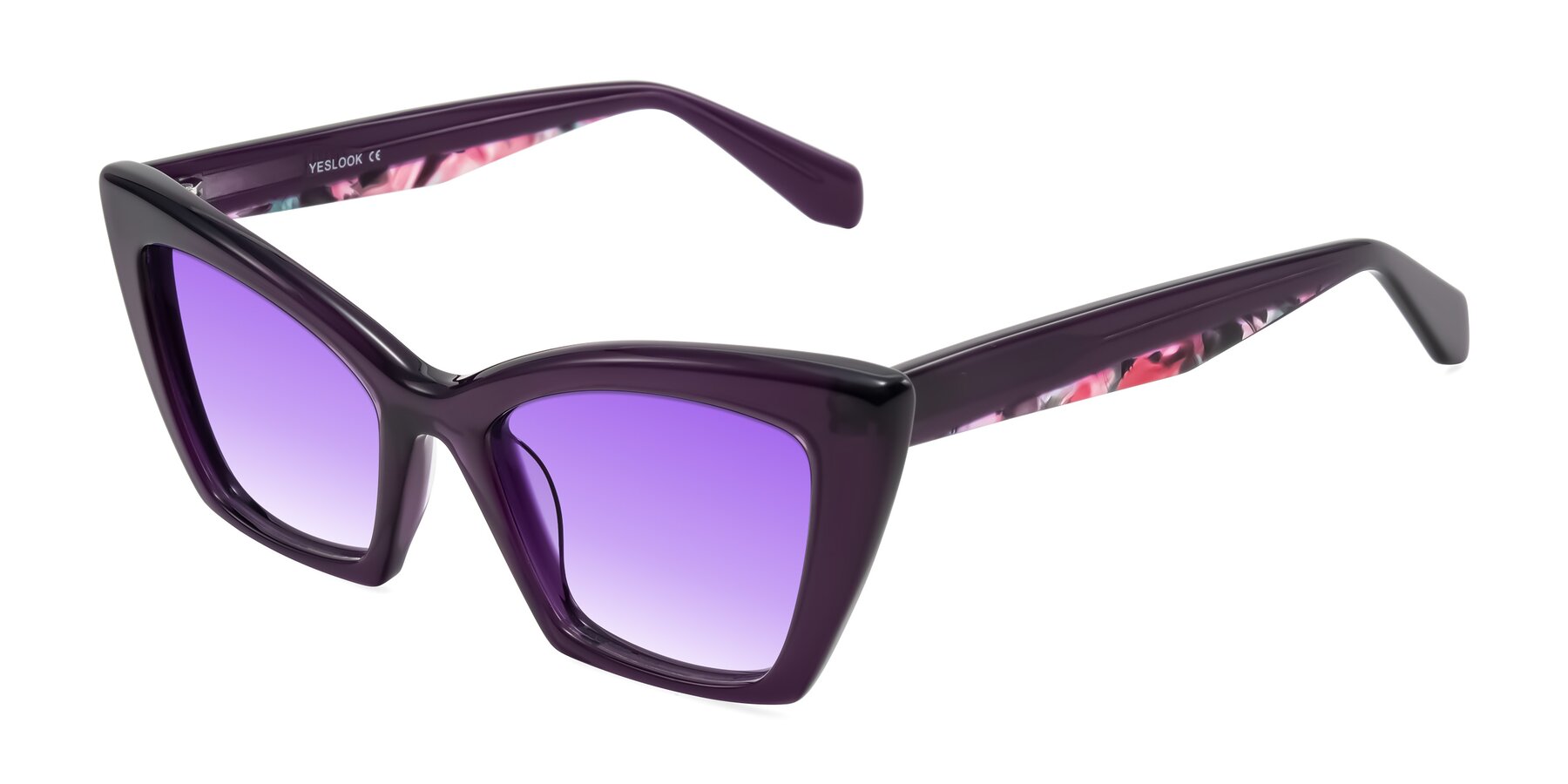 Angle of Wayar in Eggplant with Purple Gradient Lenses