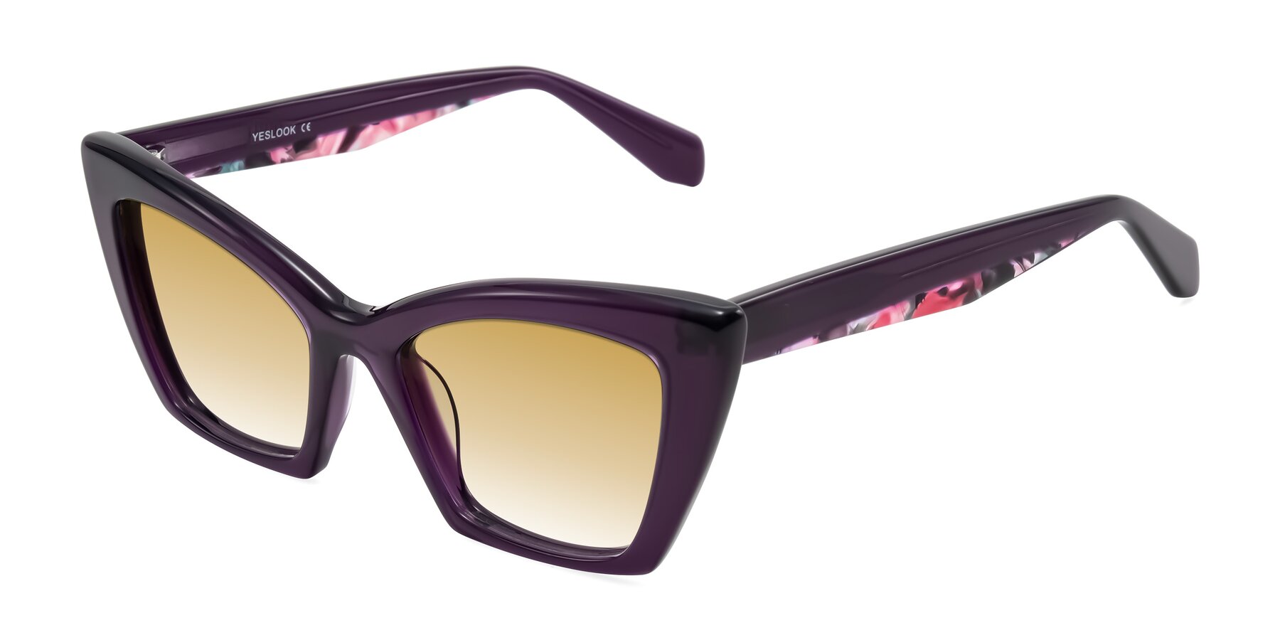 Angle of Wayar in Eggplant with Champagne Gradient Lenses