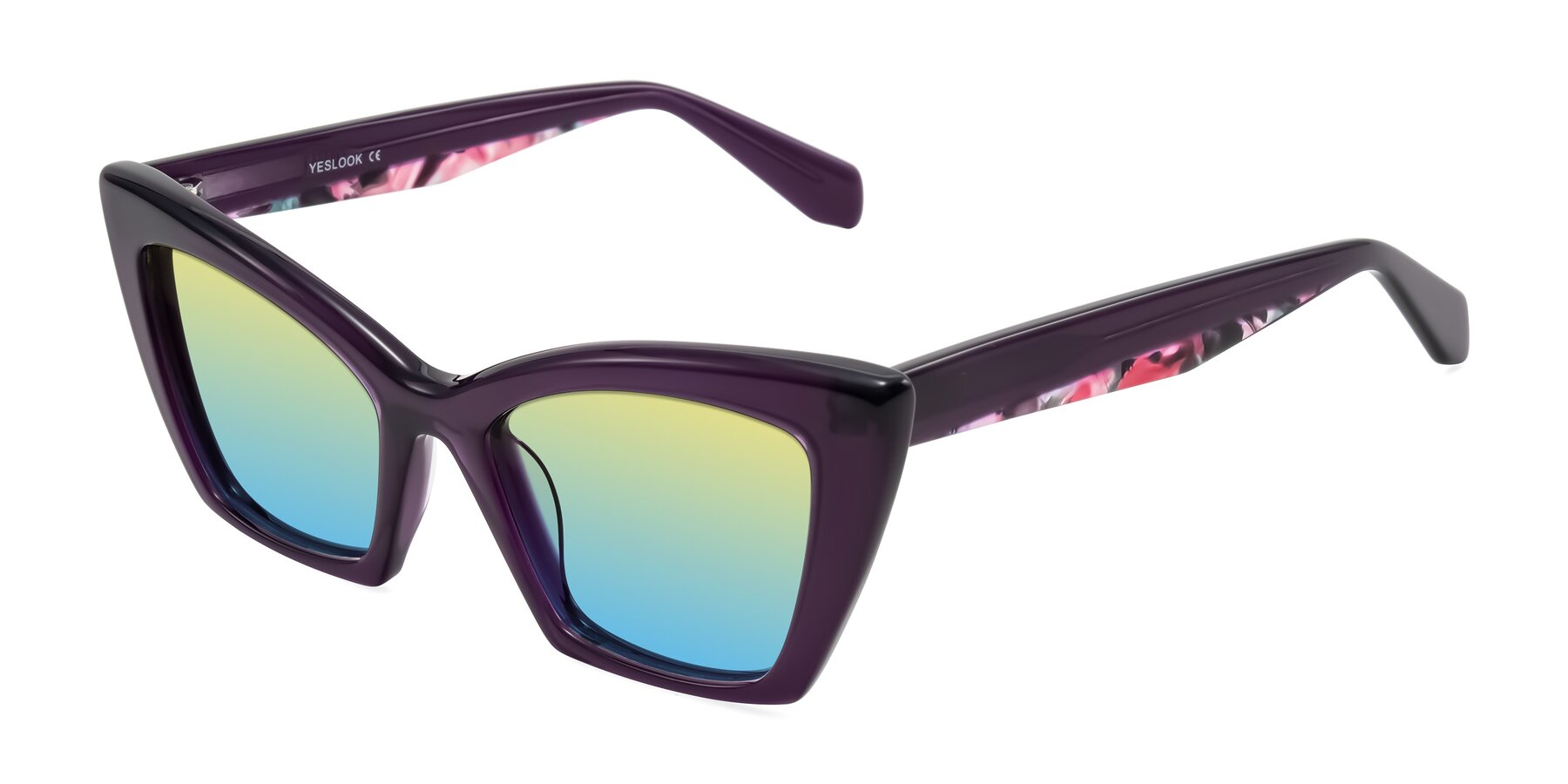 Angle of Wayar in Eggplant with Yellow / Blue Gradient Lenses