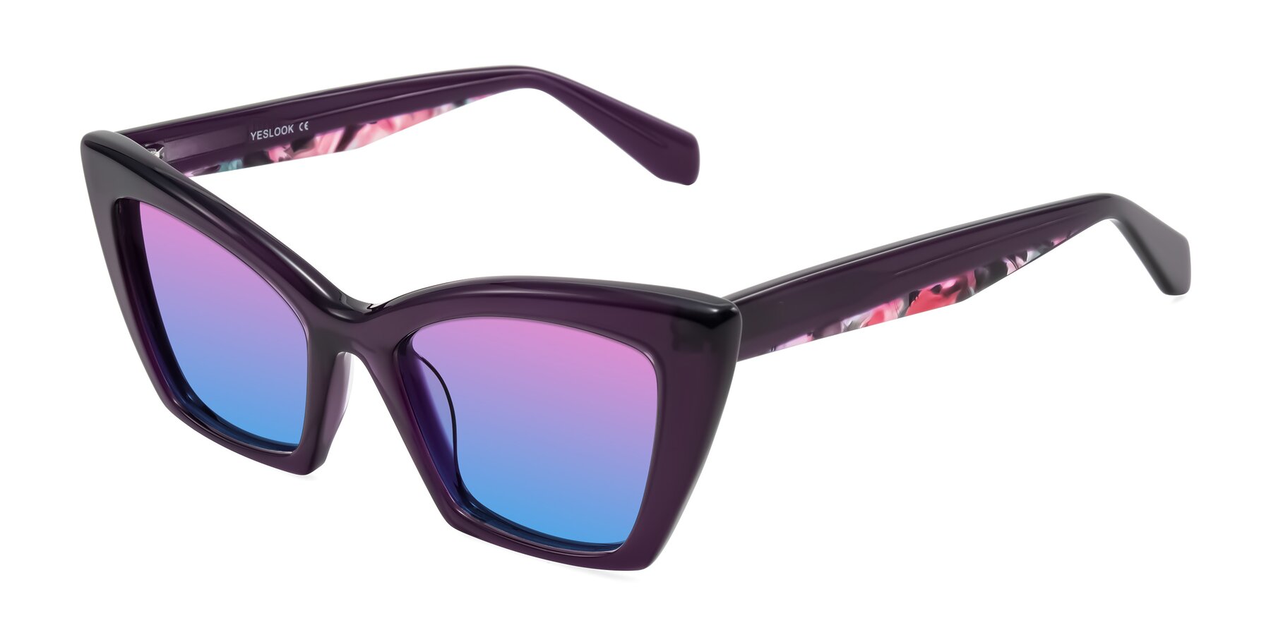 Angle of Wayar in Eggplant with Pink / Blue Gradient Lenses