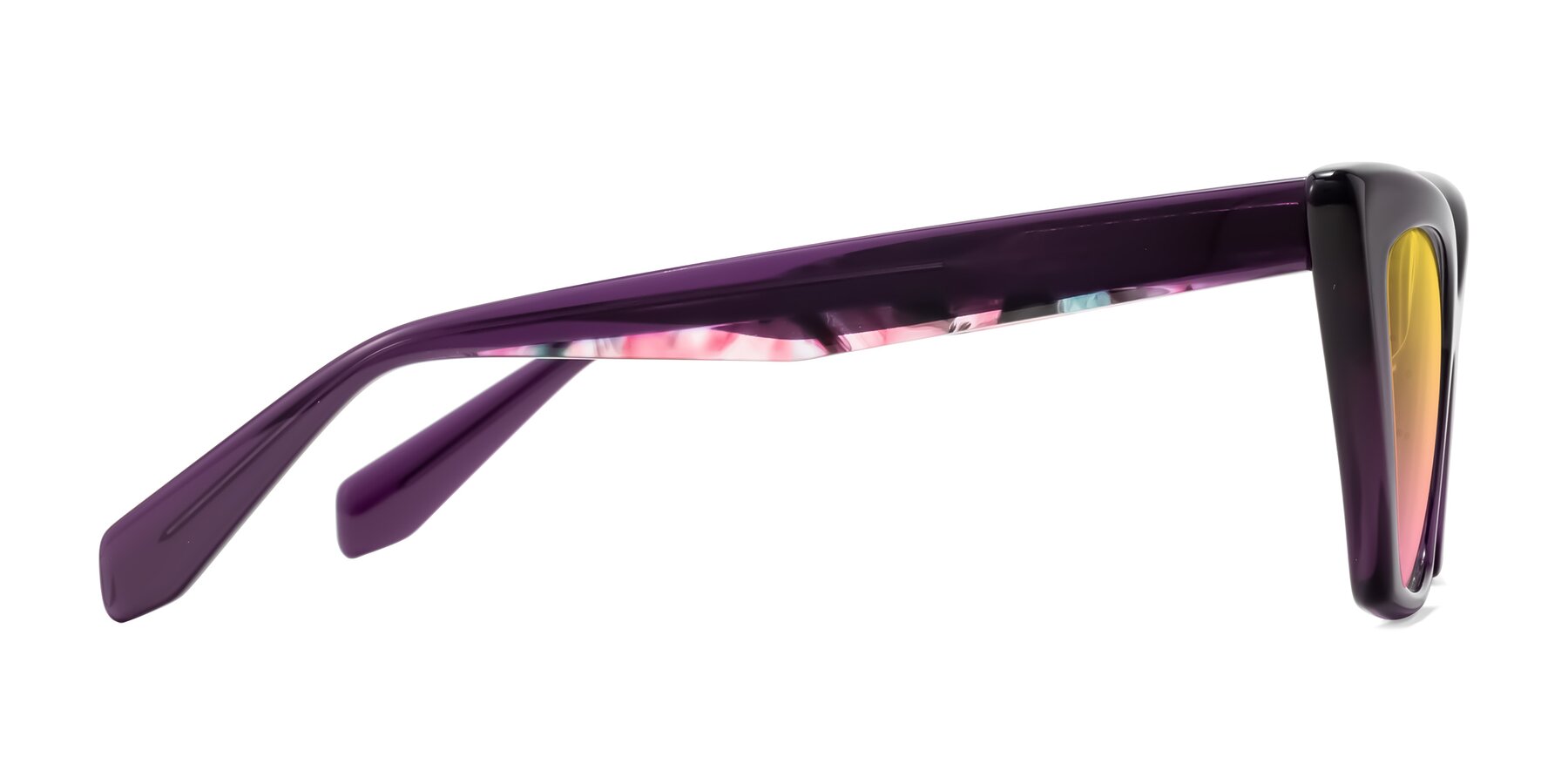 Side of Wayar in Eggplant with Yellow / Pink Gradient Lenses