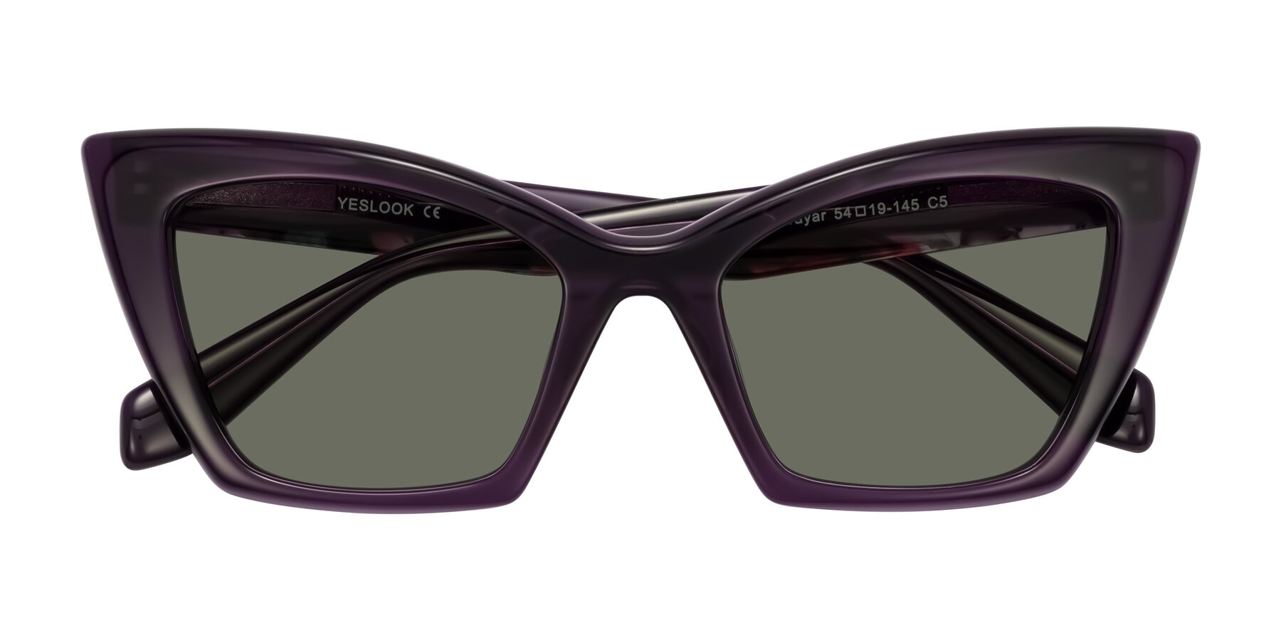 Folded Front of Wayar in Eggplant with Gray Polarized Lenses