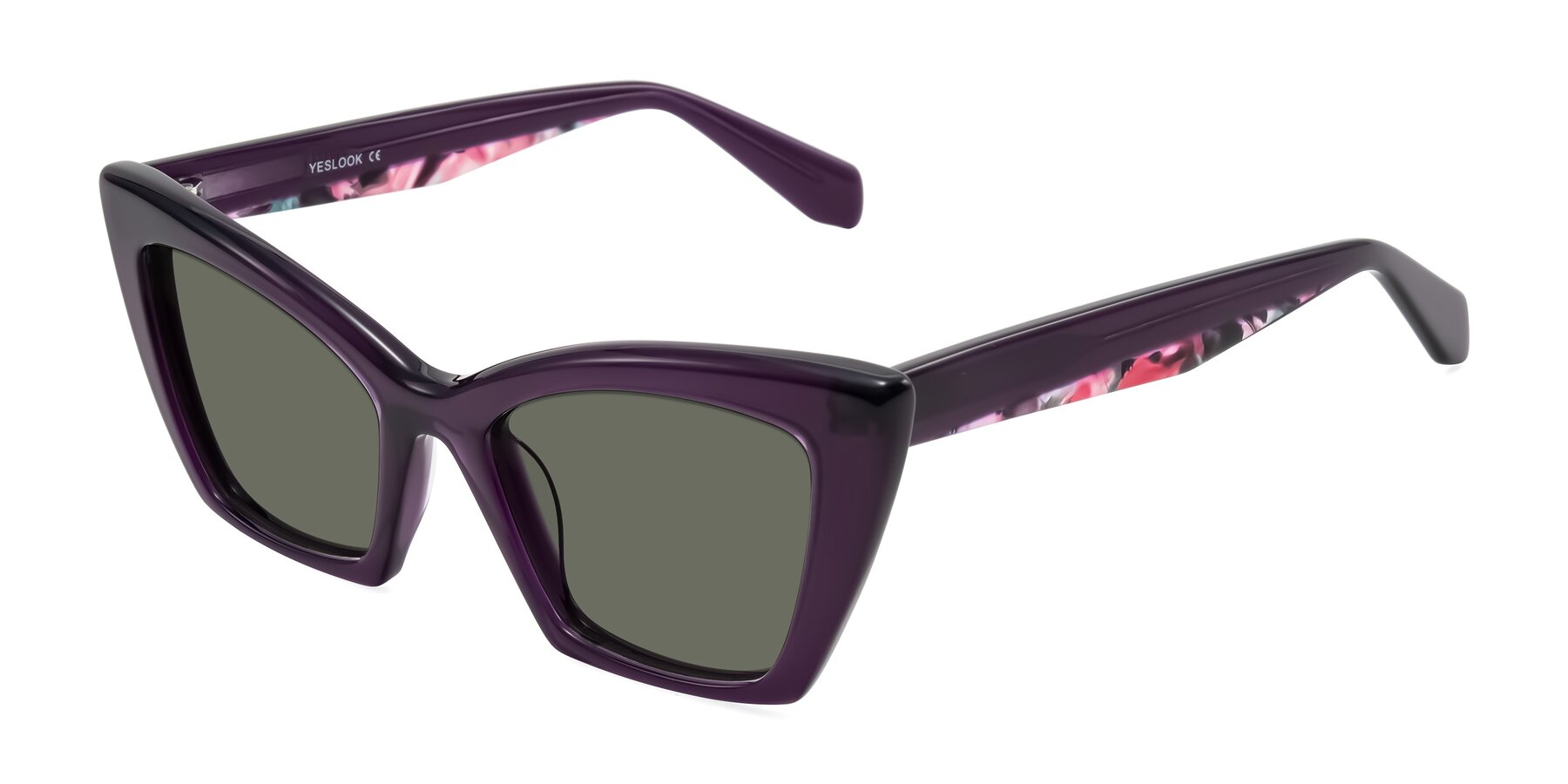 Angle of Wayar in Eggplant with Gray Polarized Lenses