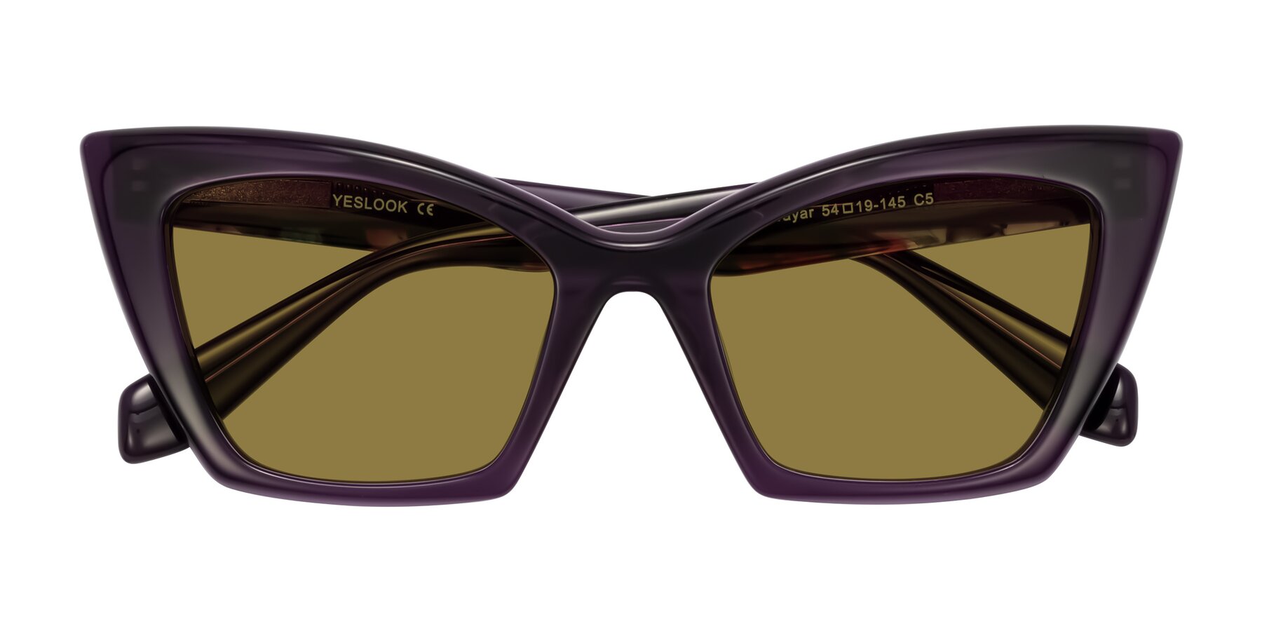 Folded Front of Wayar in Eggplant with Brown Polarized Lenses