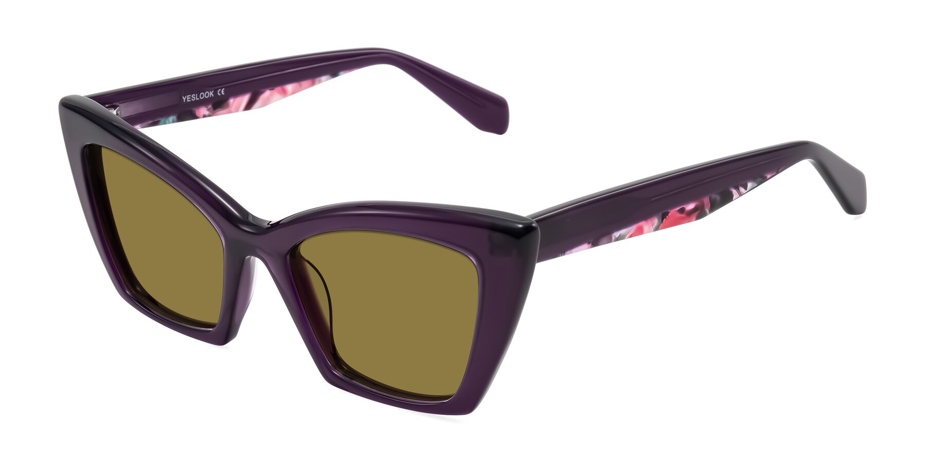 Angle of Wayar in Eggplant with Brown Polarized Lenses