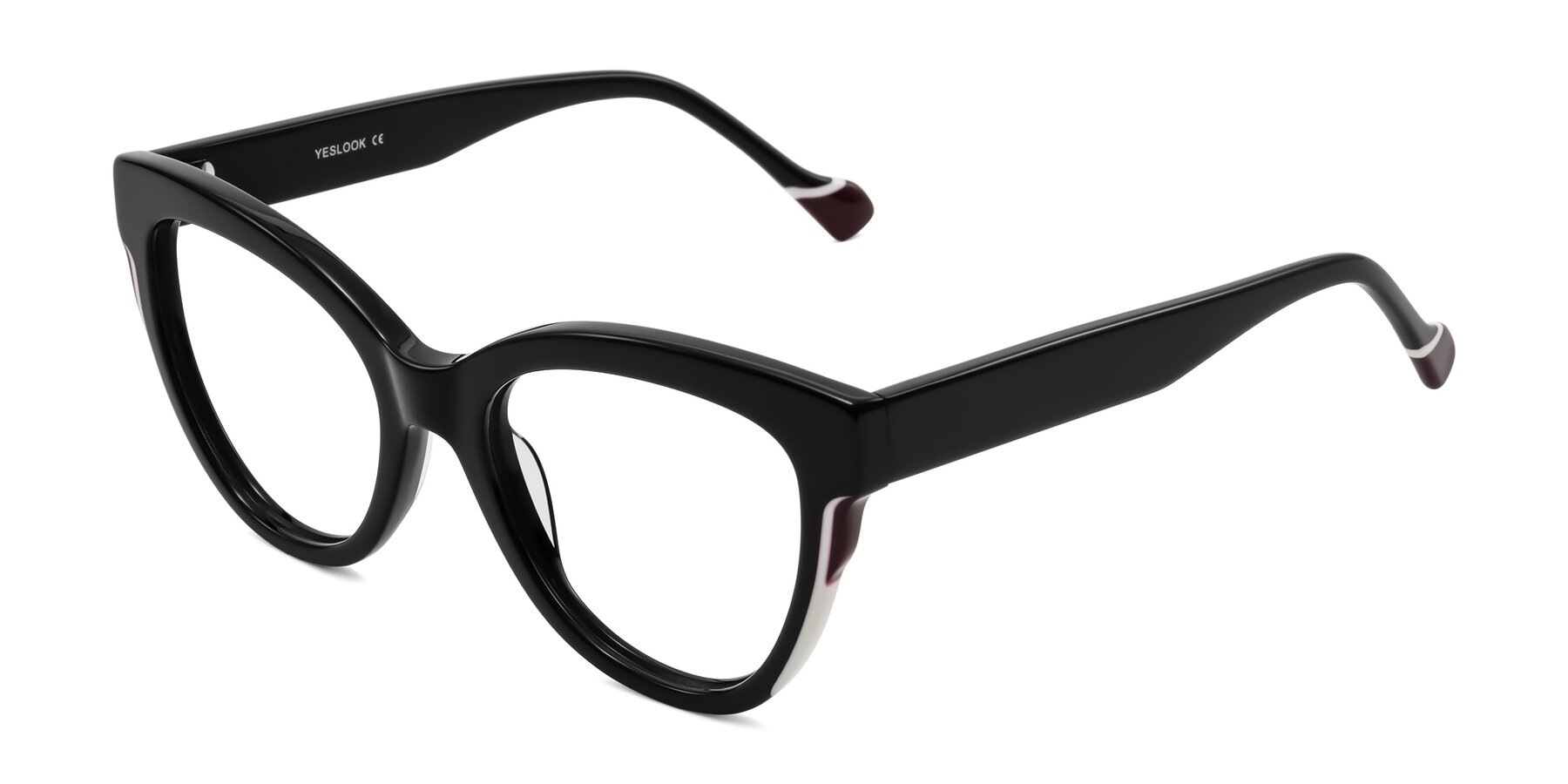 Angle of Yalkin in Black with Clear Eyeglass Lenses