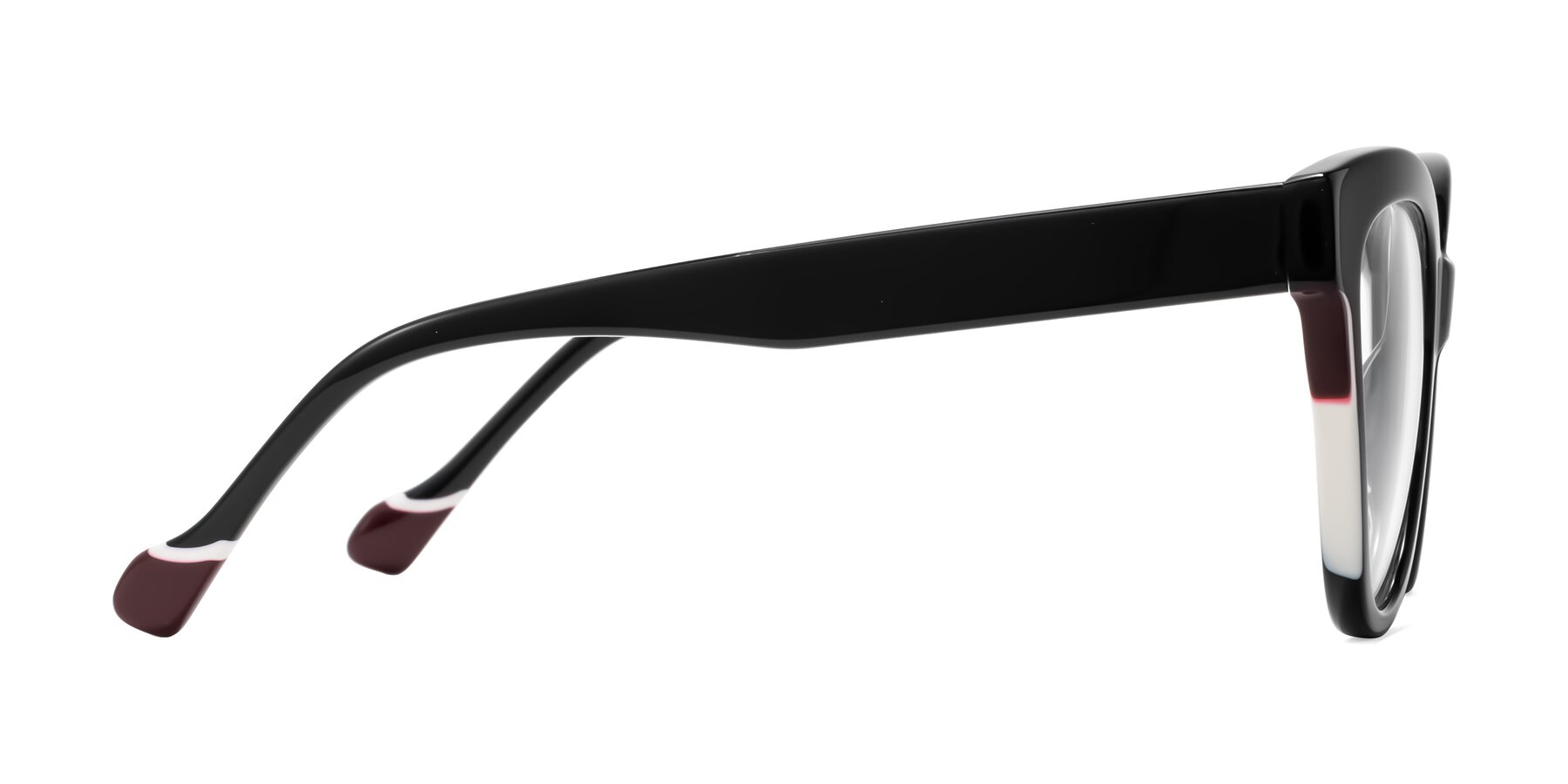 Side of Yalkin in Black with Clear Eyeglass Lenses