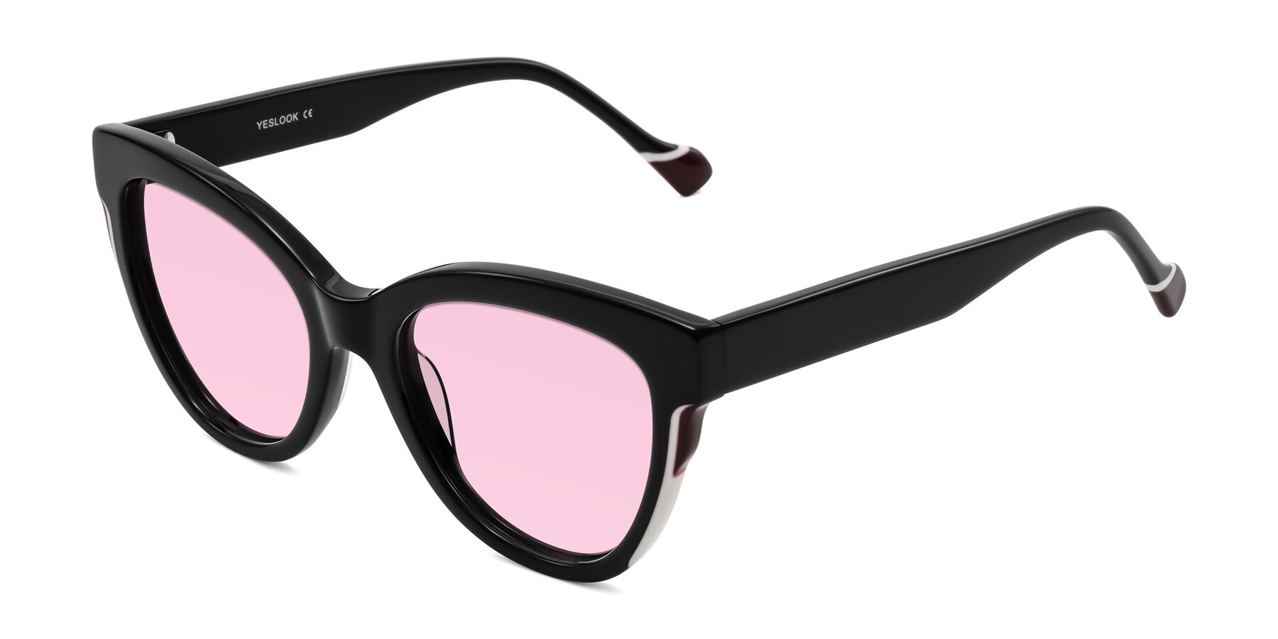 Angle of Yalkin in Black with Light Pink Tinted Lenses