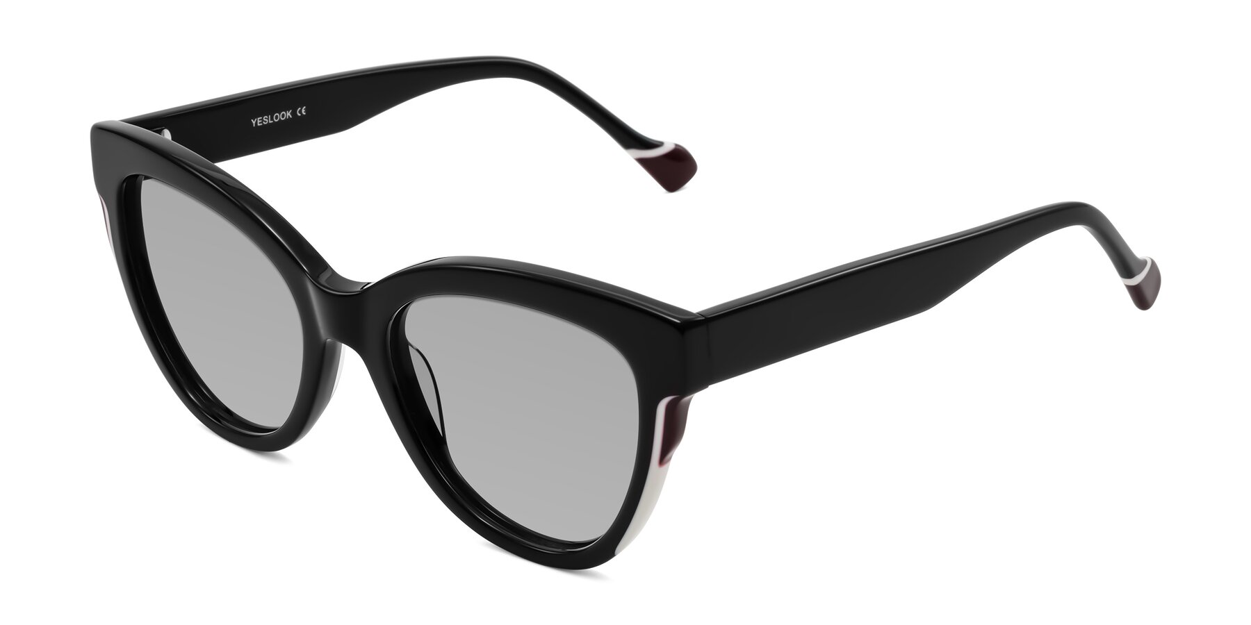 Angle of Yalkin in Black with Light Gray Tinted Lenses