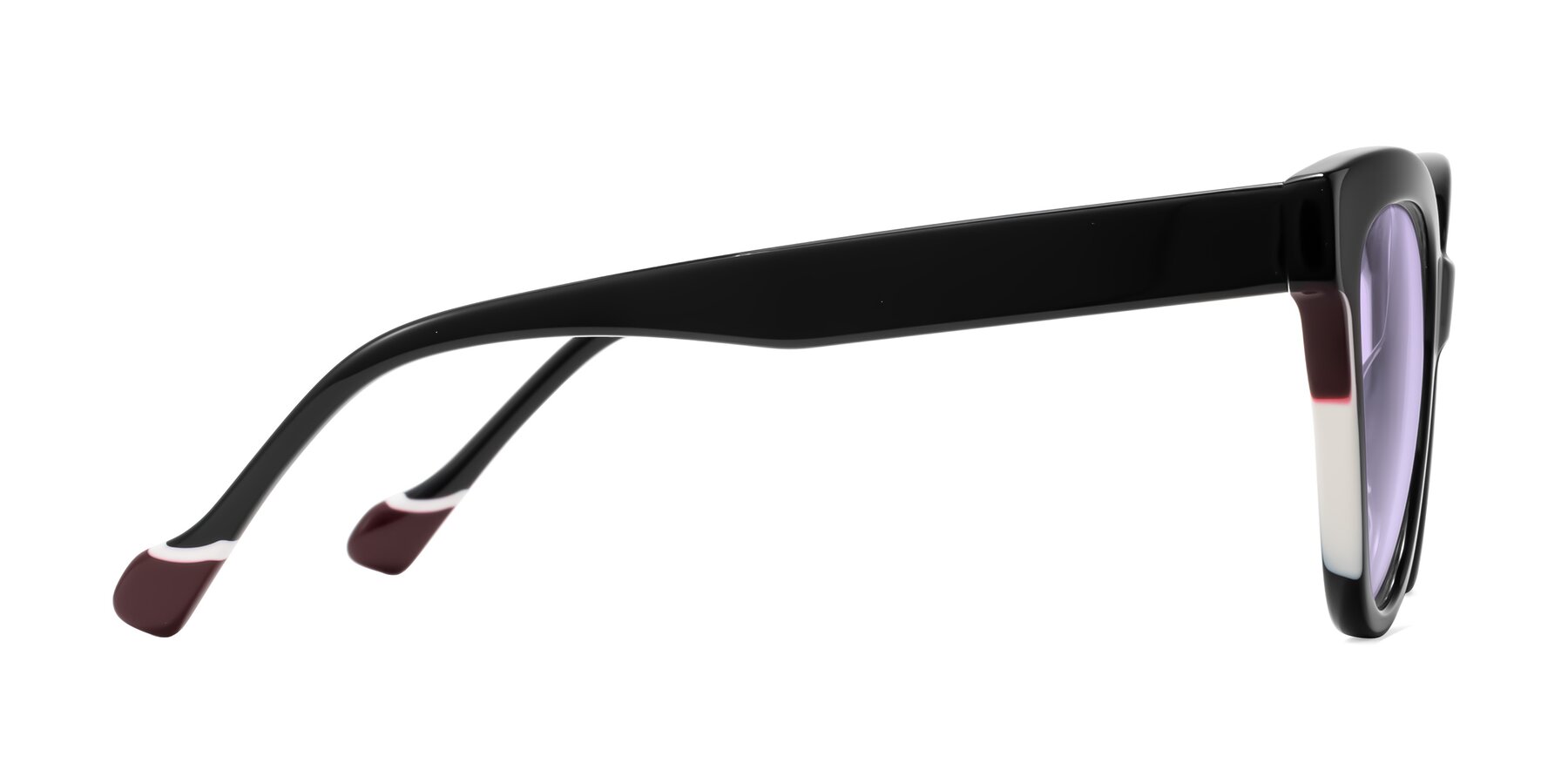 Side of Yalkin in Black with Light Purple Tinted Lenses