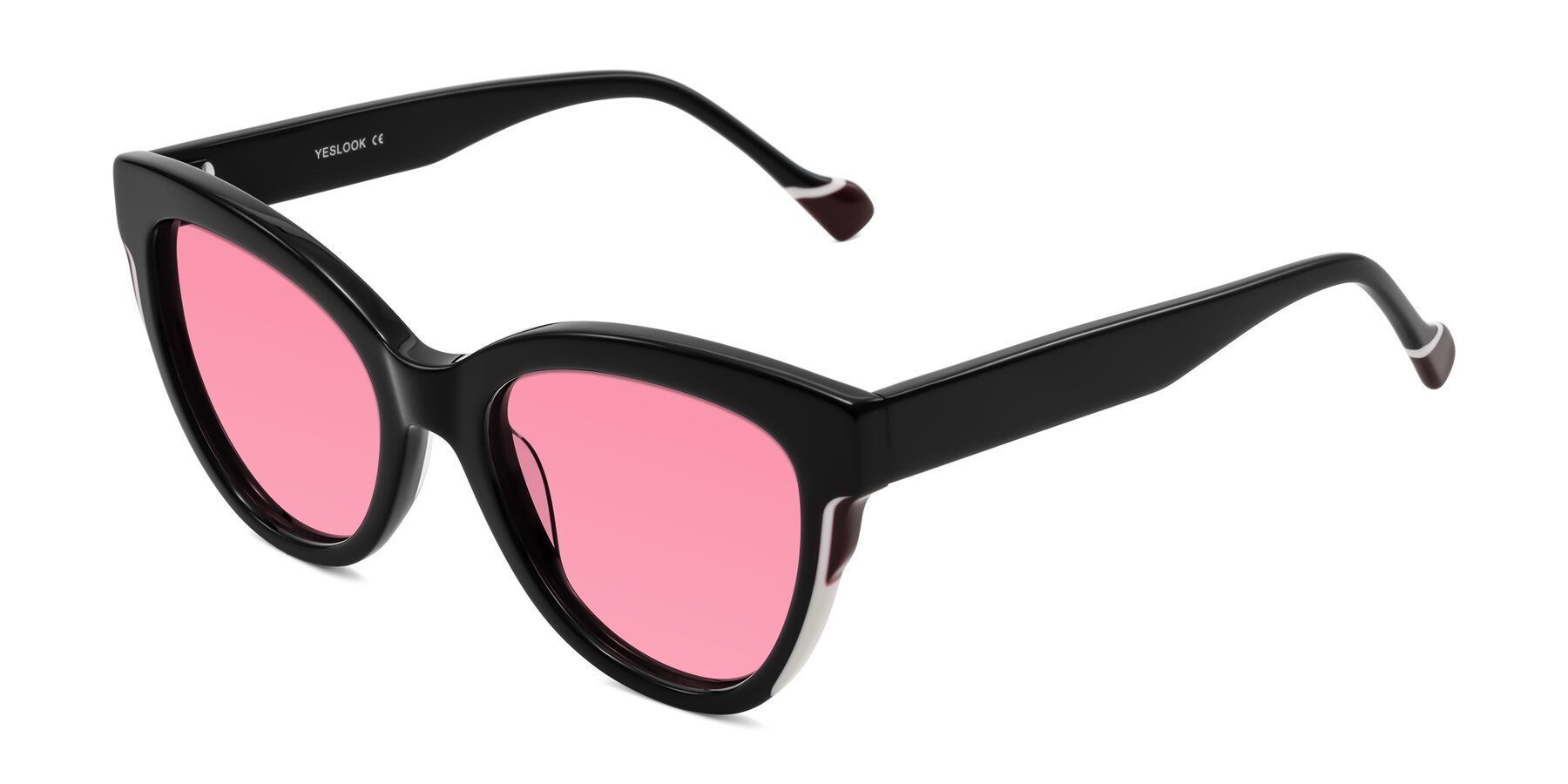 Angle of Yalkin in Black with Pink Tinted Lenses