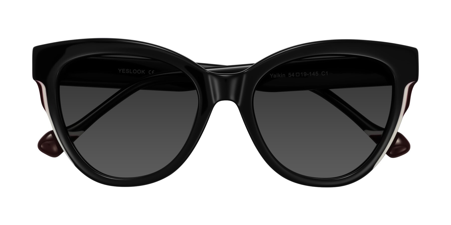 Folded Front of Yalkin in Black with Gray Tinted Lenses