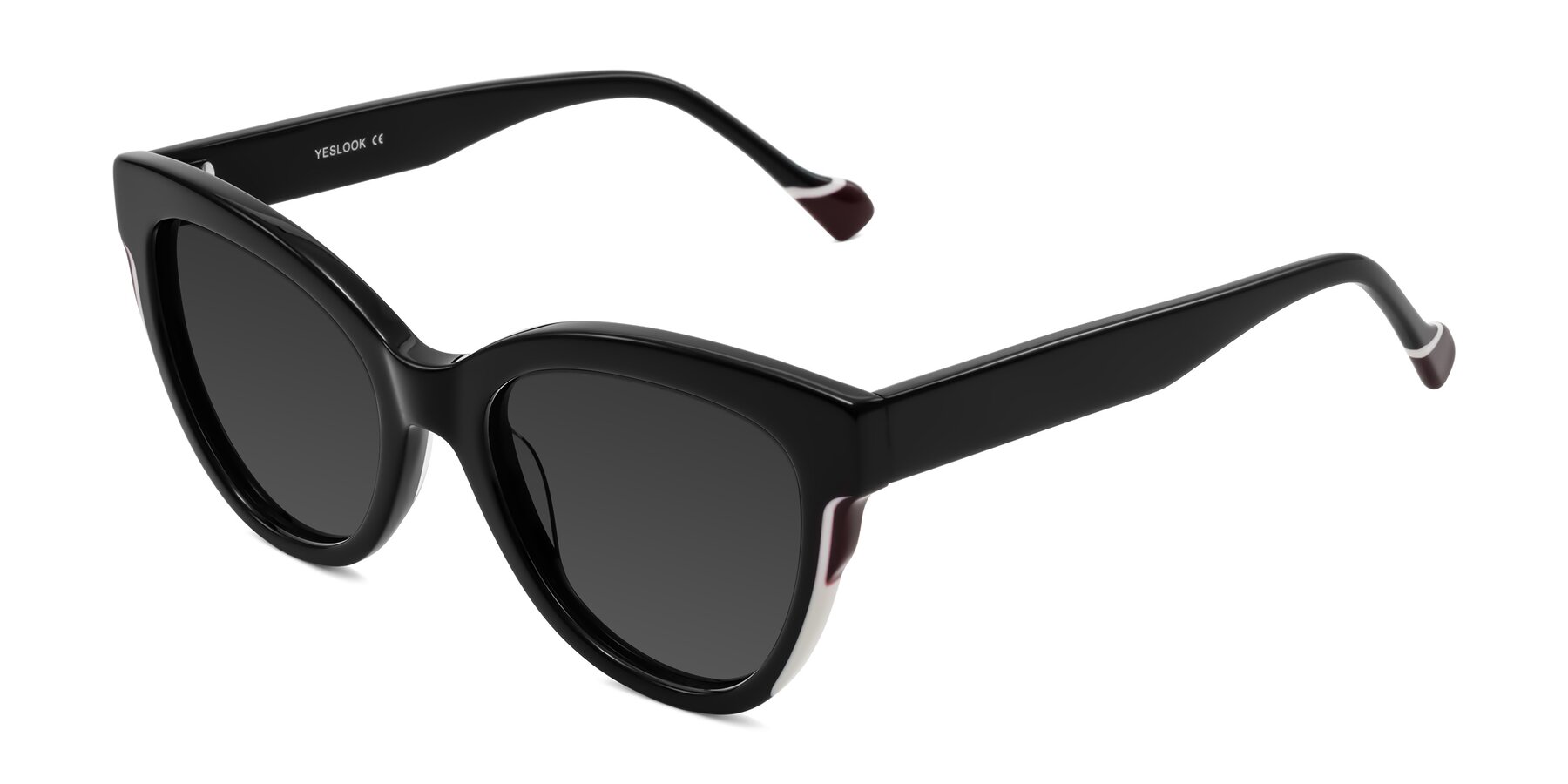 Angle of Yalkin in Black with Gray Tinted Lenses