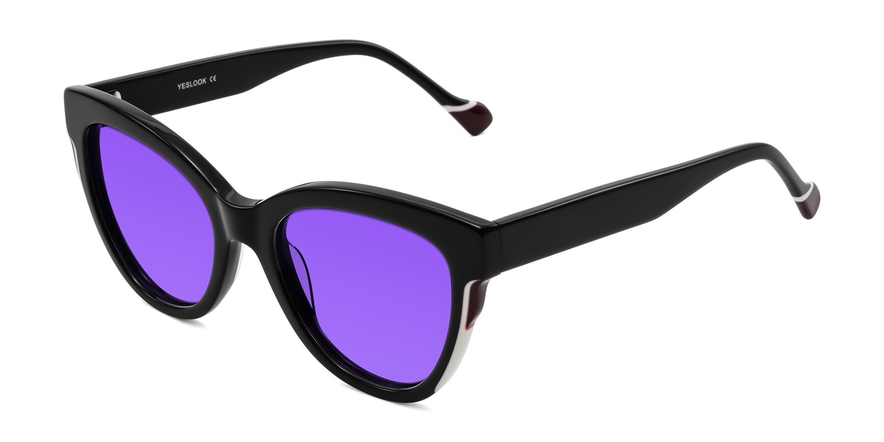 Angle of Yalkin in Black with Purple Tinted Lenses