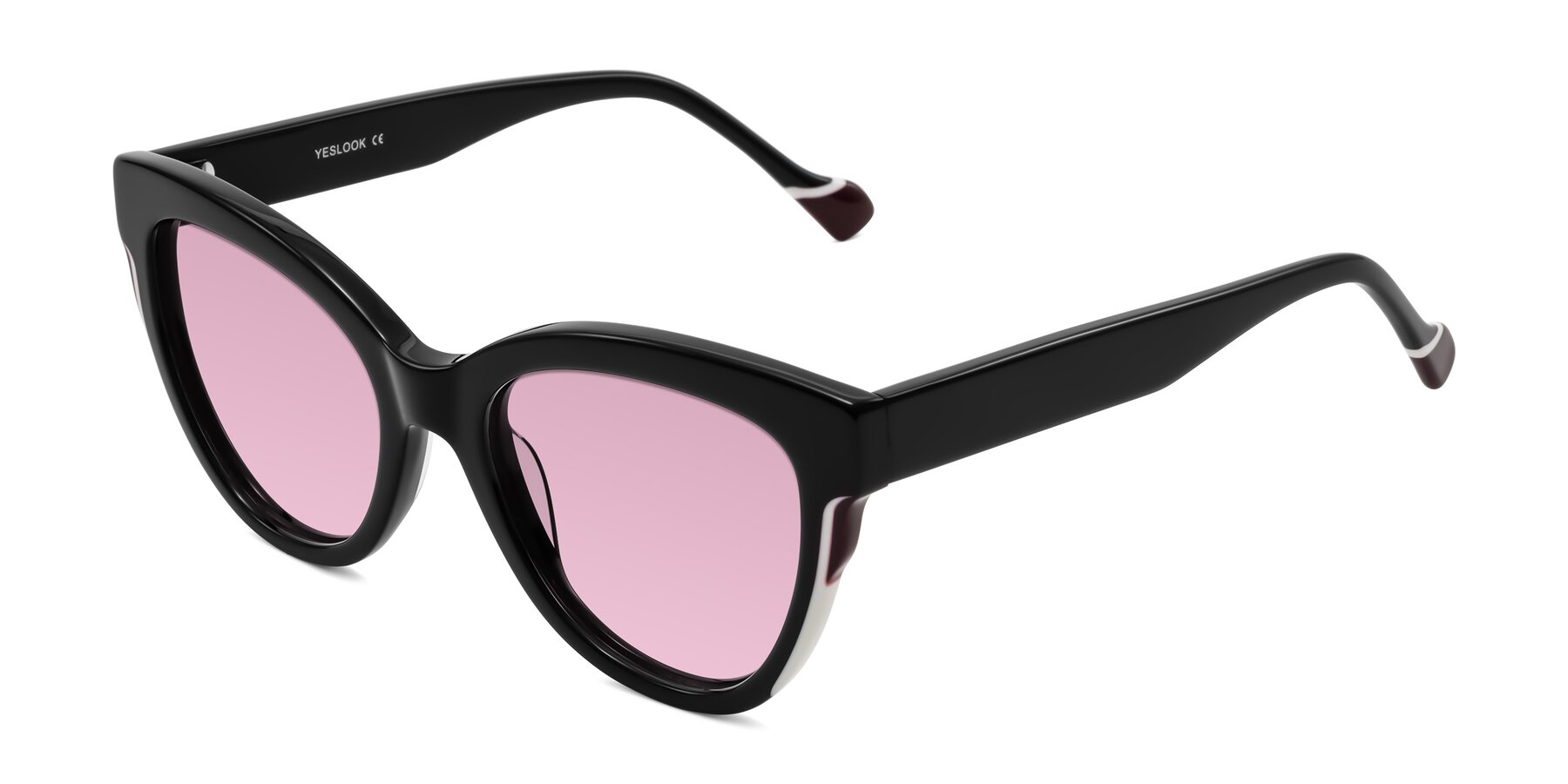 Angle of Yalkin in Black with Light Wine Tinted Lenses