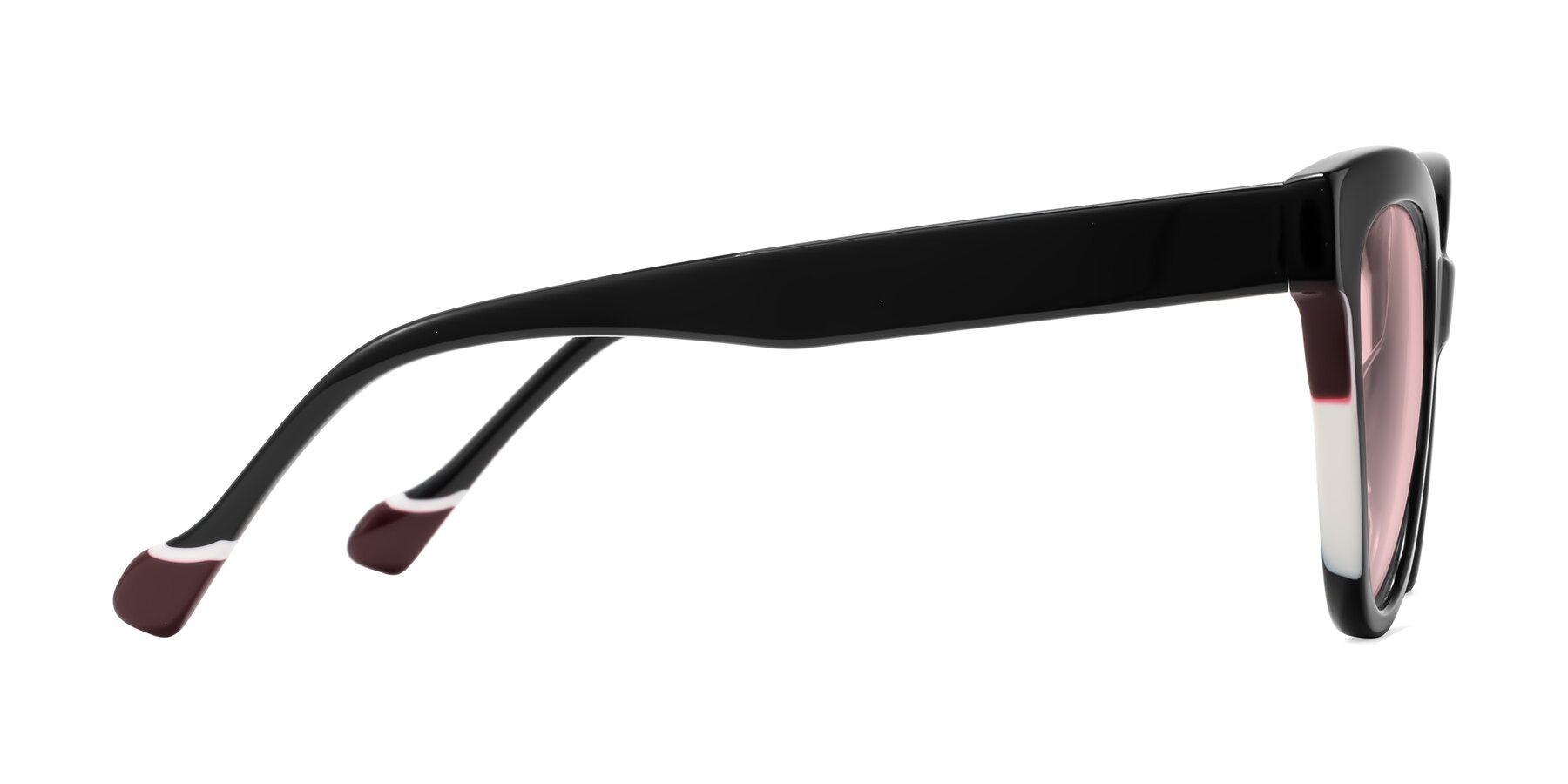 Side of Yalkin in Black with Light Garnet Tinted Lenses