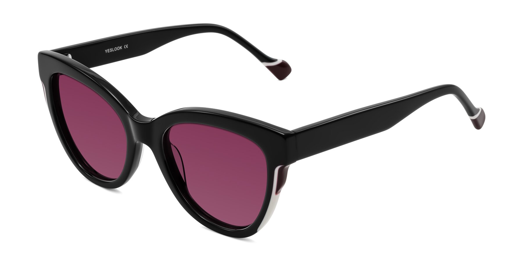 Angle of Yalkin in Black with Wine Tinted Lenses