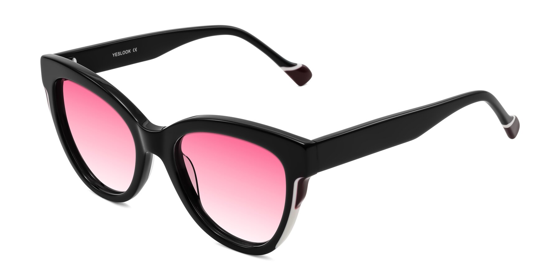 Angle of Yalkin in Black with Pink Gradient Lenses