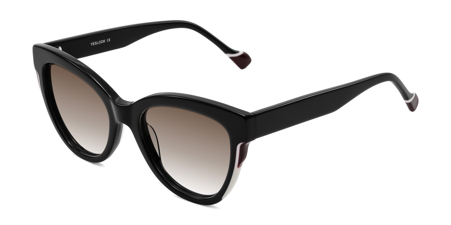 Angle of Yalkin in Black with Brown Gradient Lenses