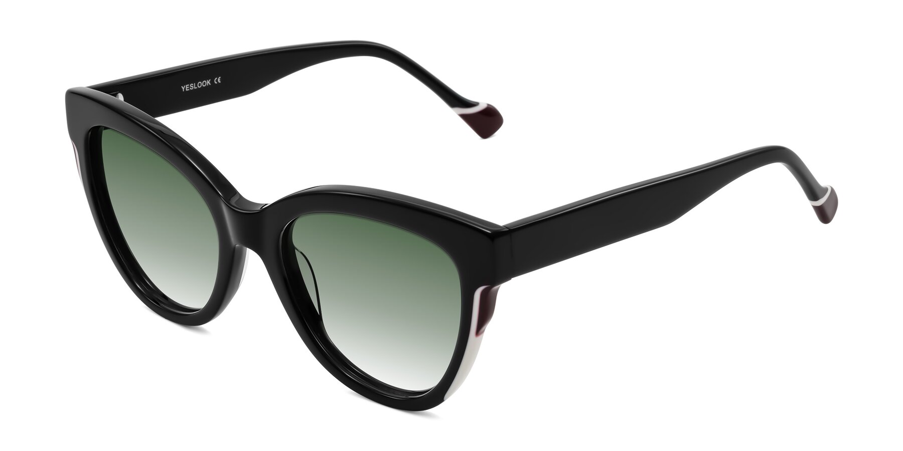 Angle of Yalkin in Black with Green Gradient Lenses