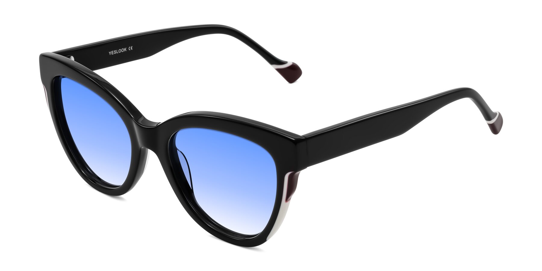 Angle of Yalkin in Black with Blue Gradient Lenses