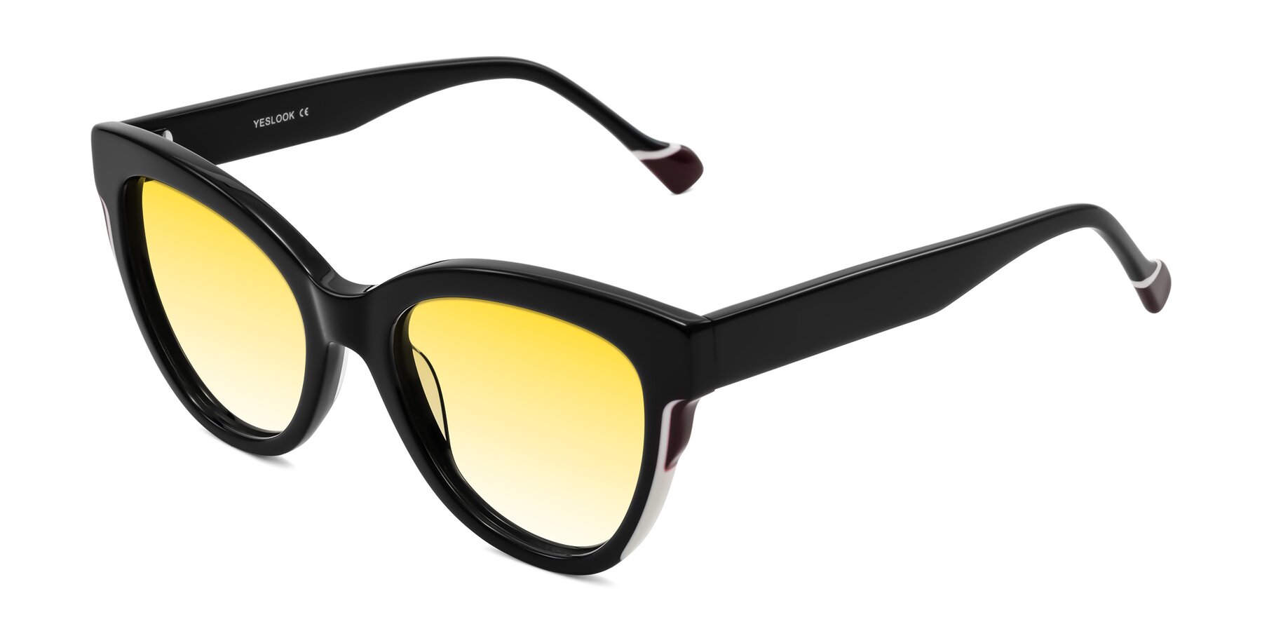 Angle of Yalkin in Black with Yellow Gradient Lenses