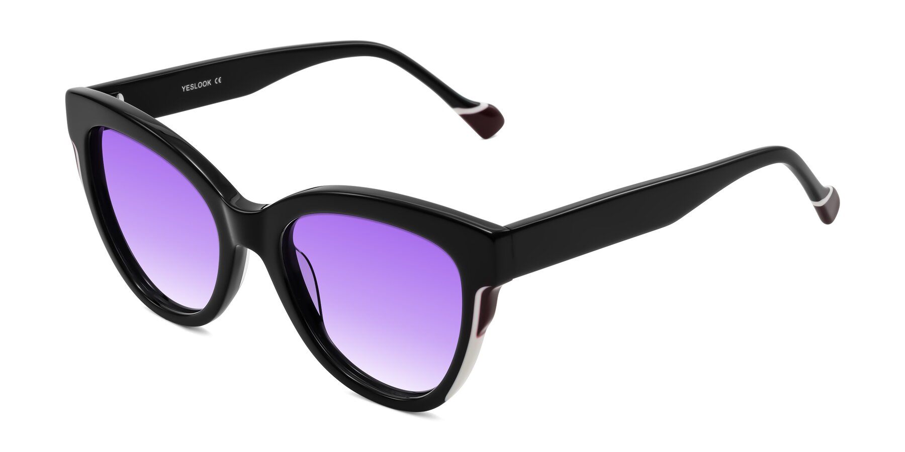 Angle of Yalkin in Black with Purple Gradient Lenses