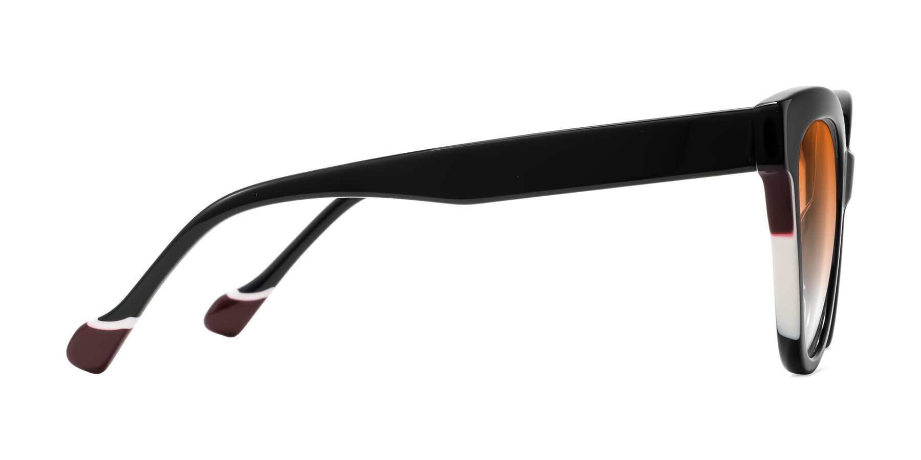 Side of Yalkin in Black with Orange Gradient Lenses