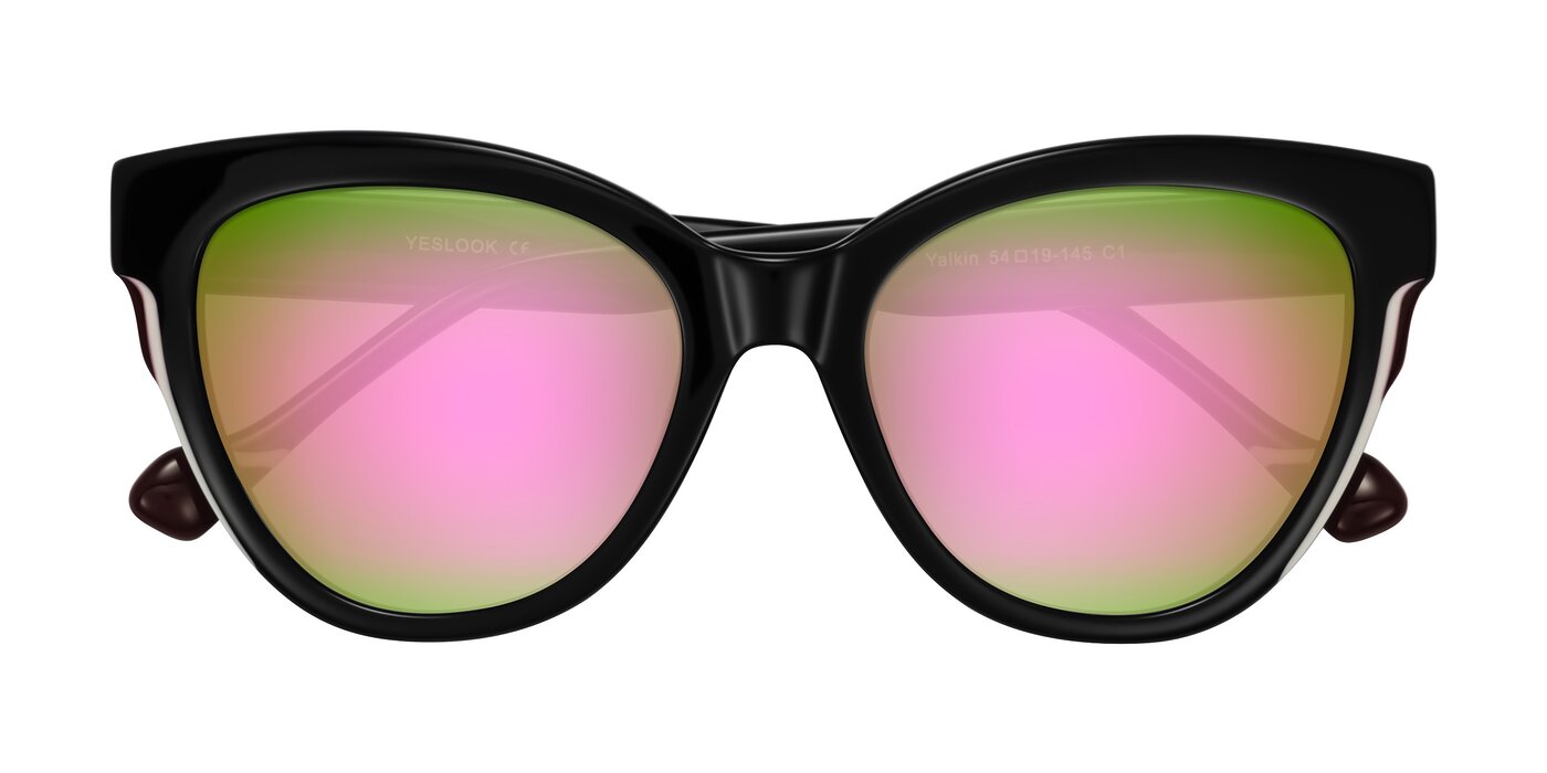 Yalkin - Black Flash Mirrored Sunglasses
