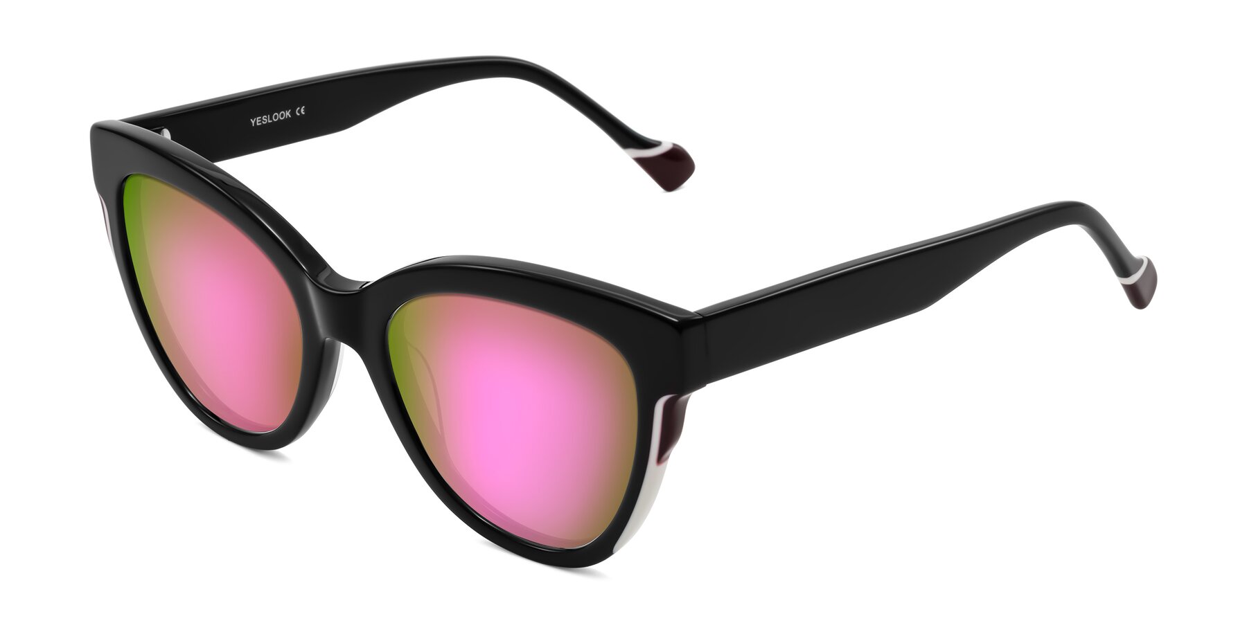 Angle of Yalkin in Black with Pink Mirrored Lenses