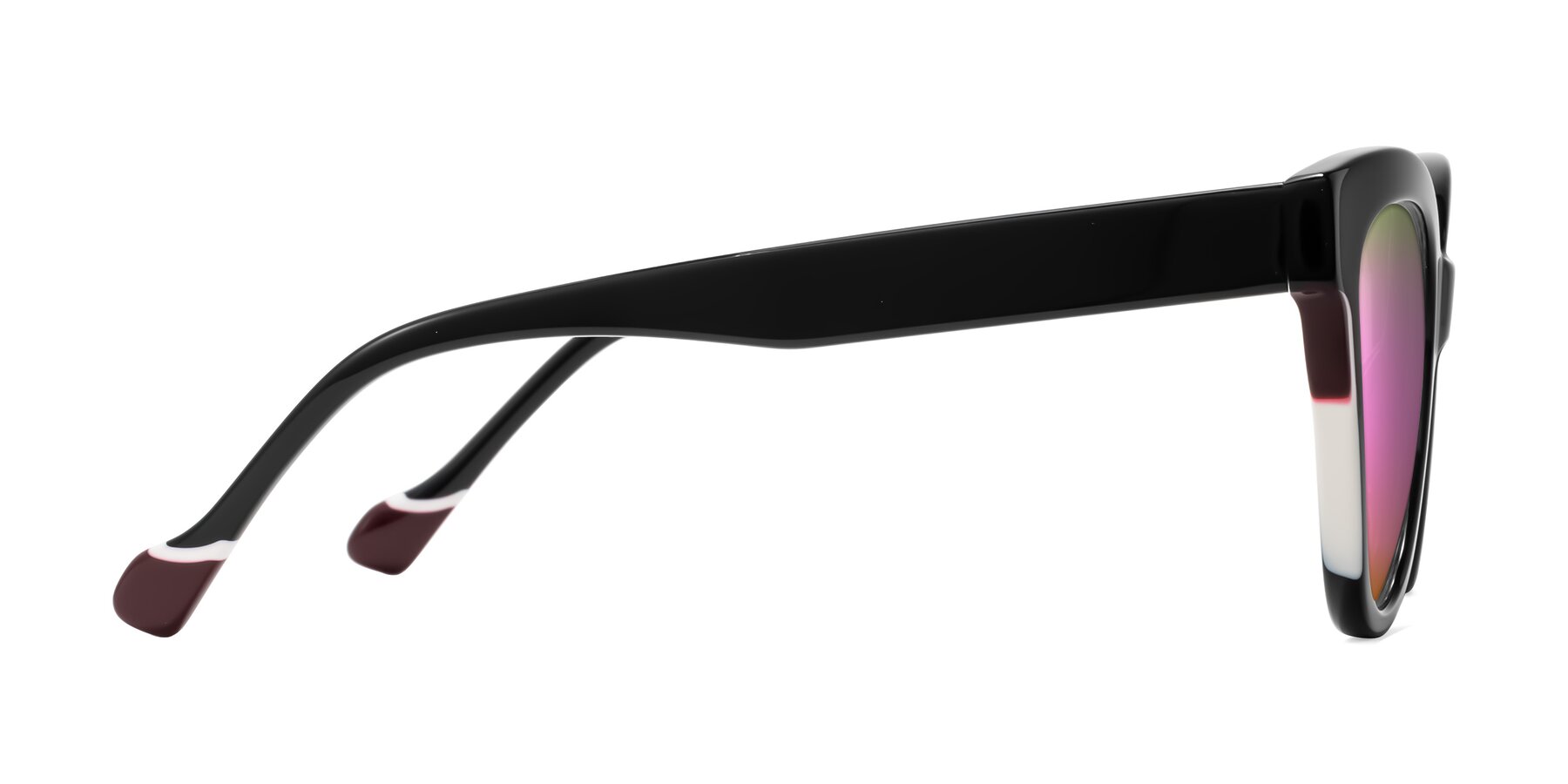Side of Yalkin in Black with Pink Mirrored Lenses
